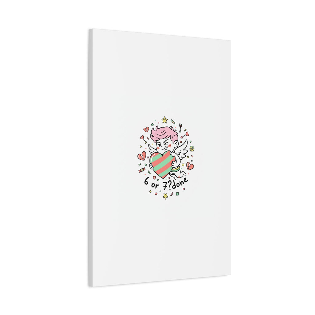 Weird Cupid heart illustration Canvas | Weird Valentine, quirky chaotic love