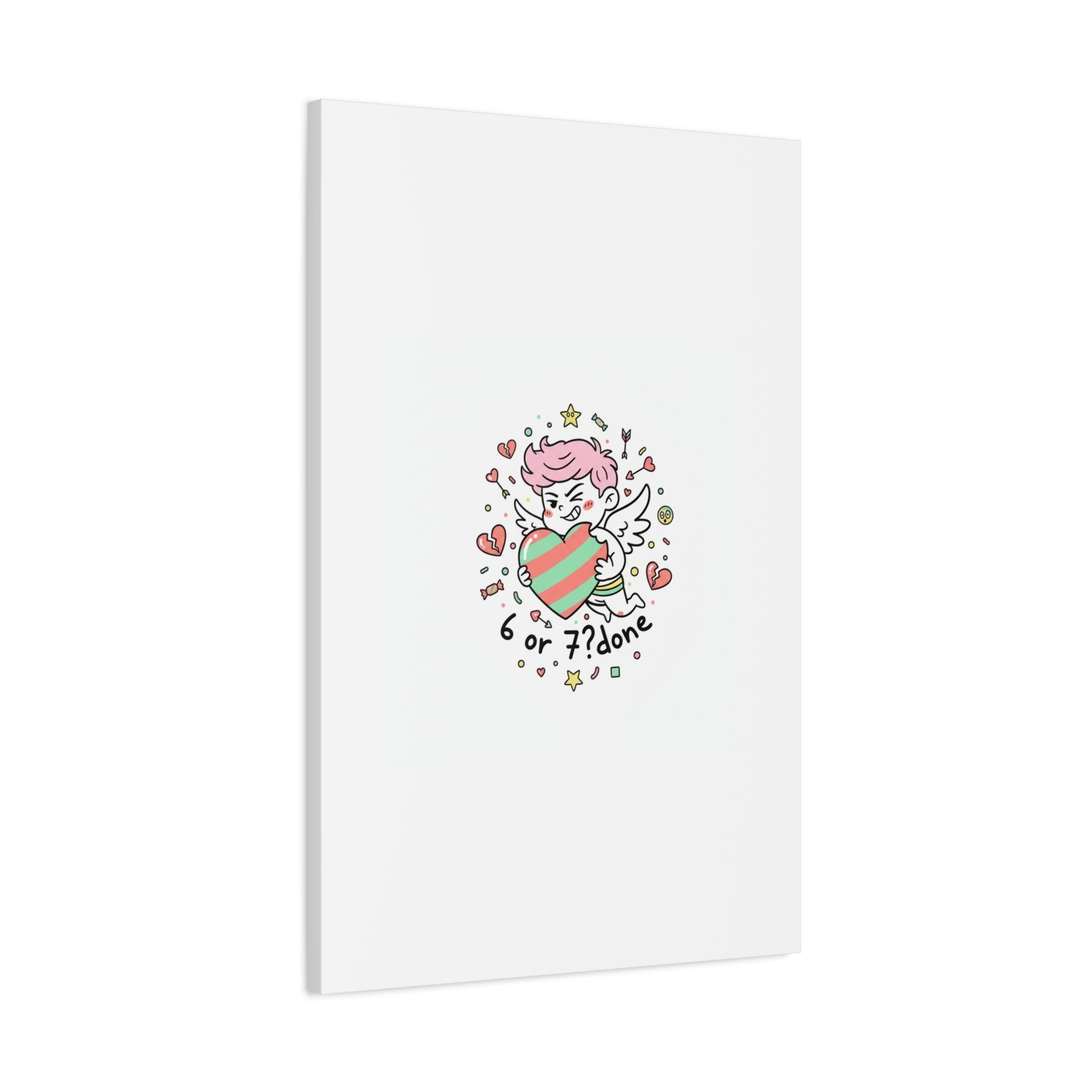 Weird Cupid heart illustration Canvas | Weird Valentine, quirky chaotic love