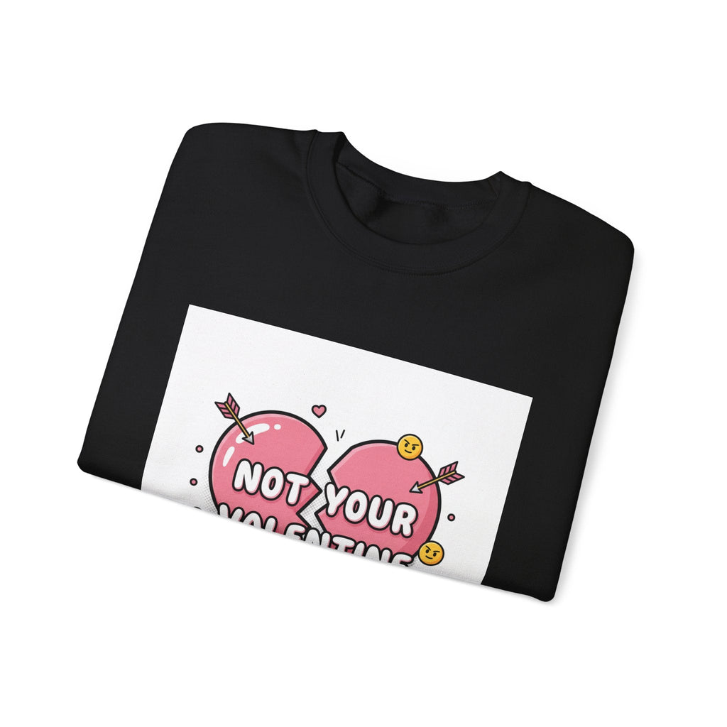 Not Your Valentine Crewneck Sweatshirt | ironic valentines, sarcastic hearts