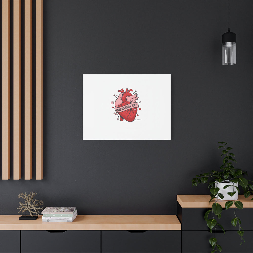 Love Yourself First Canvas, Hearts-with-a-Twist, Anti-Valentine Art