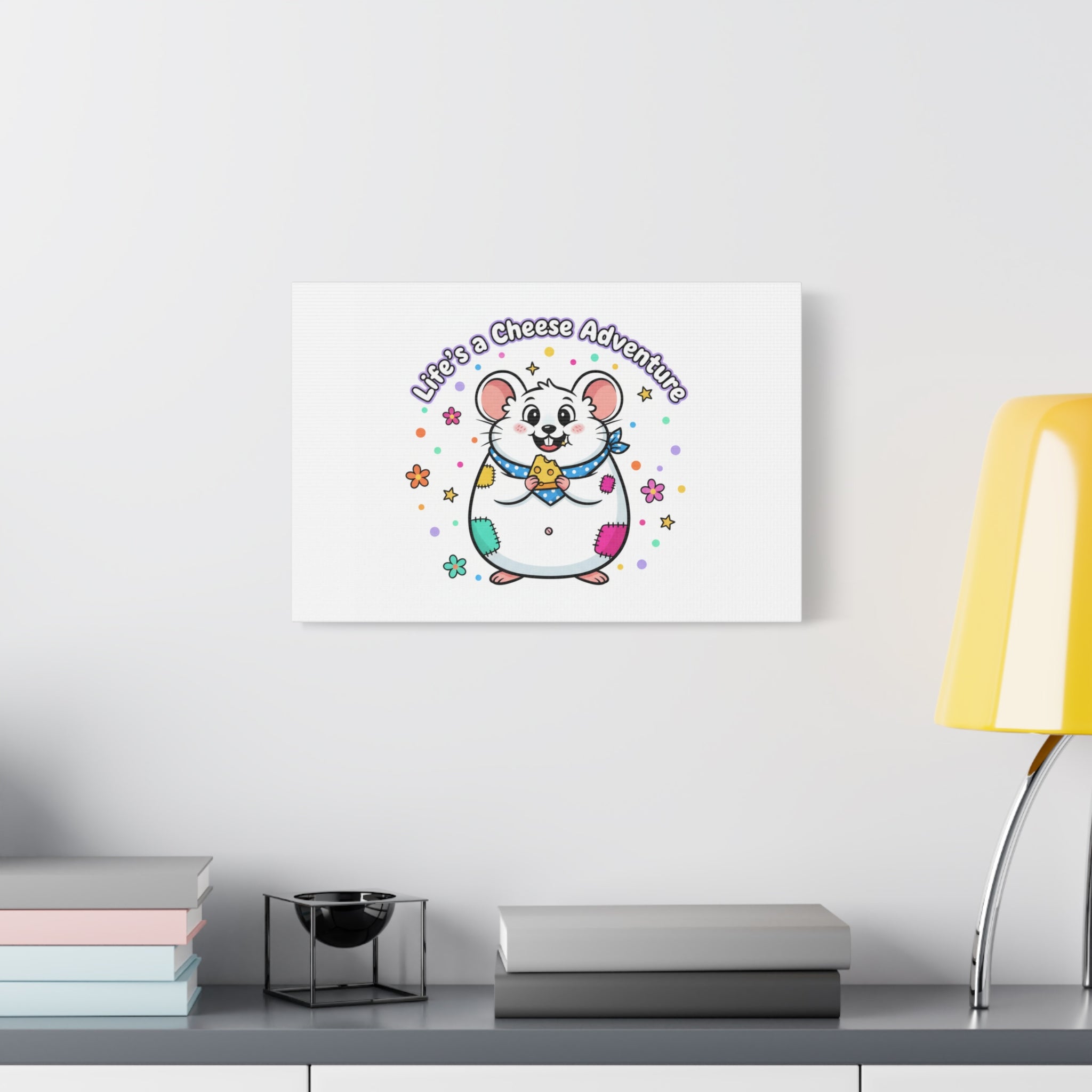 Life's a Cheese Adventure Canvas | Rodent-Core rat art print