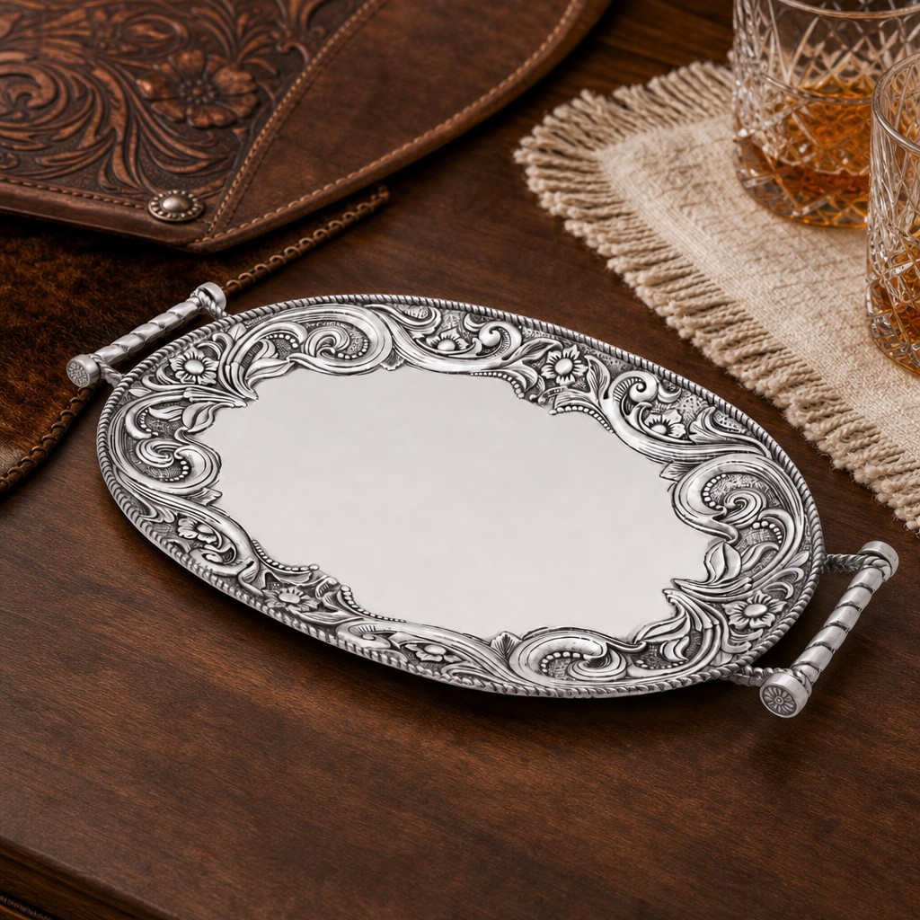 Western Leather Serving Tray