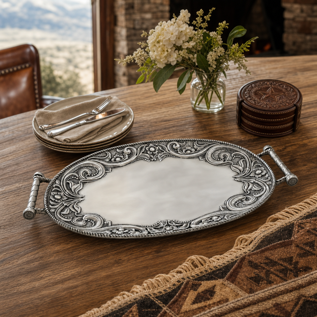 Western Leather Serving Tray