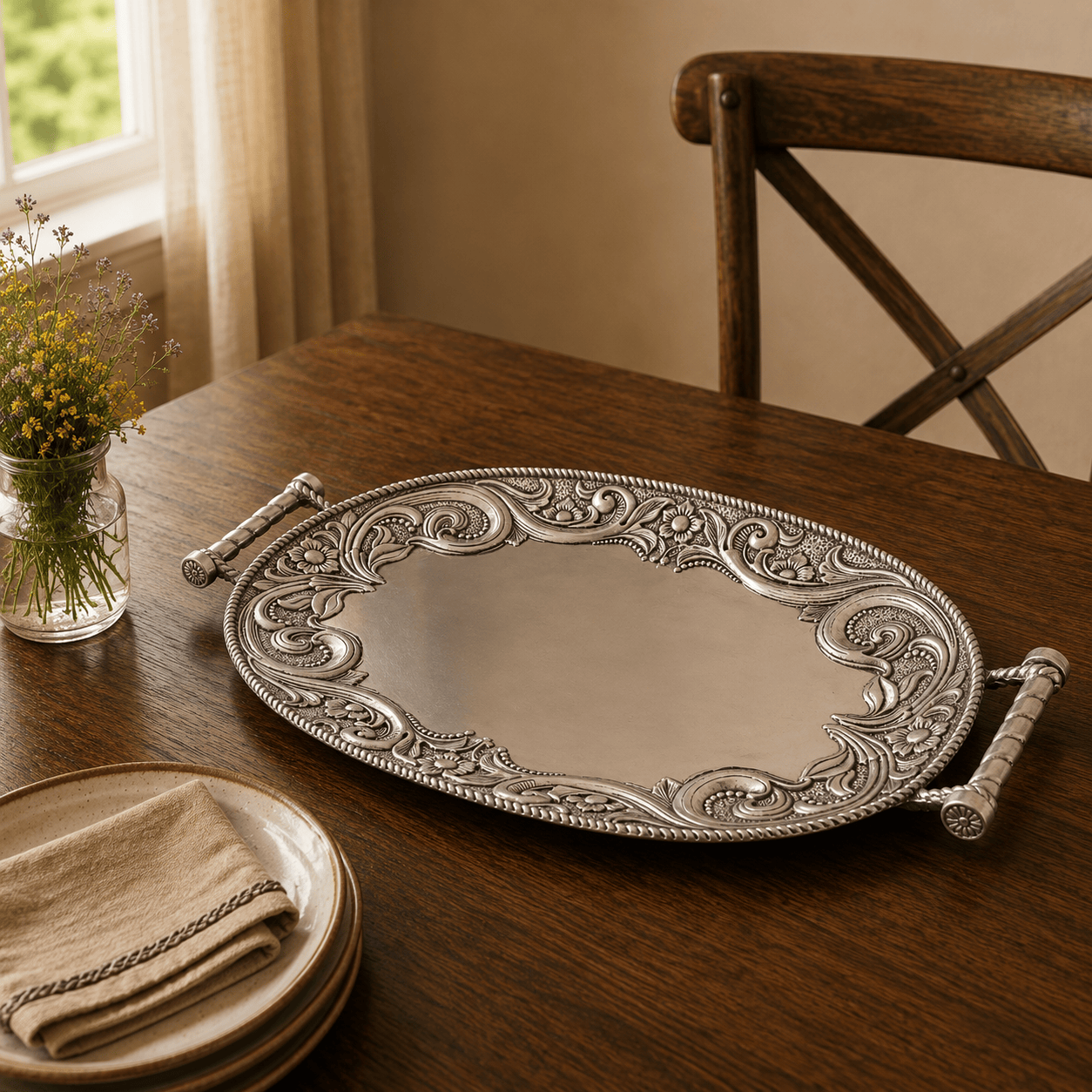 Western Leather Serving Tray