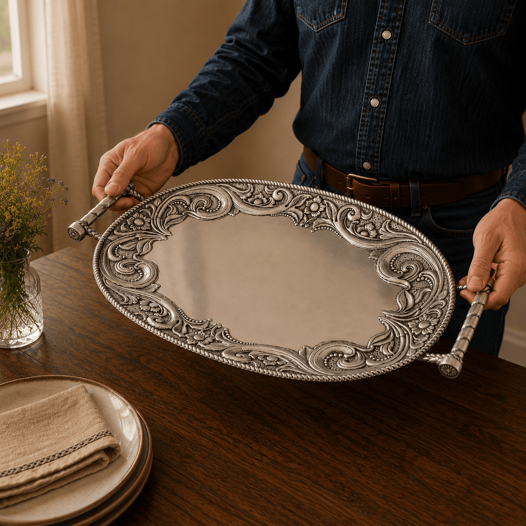 Western Leather Serving Tray