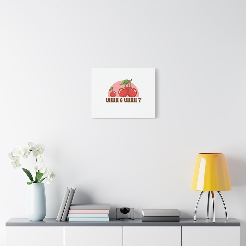 Six Severn Cherry Retro Graphic Canvas | kawaii fruit print, vintage cherry design