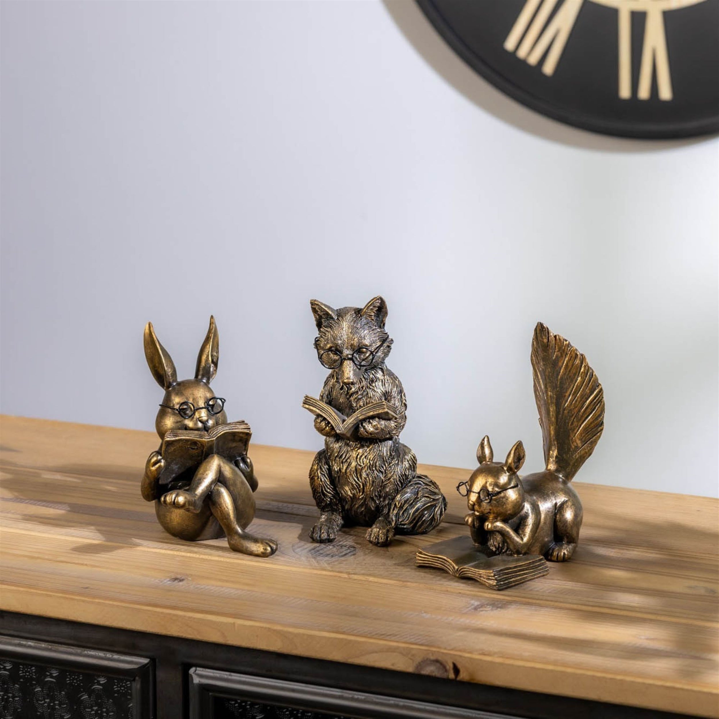Reading Squirrel Figurine 6"H
