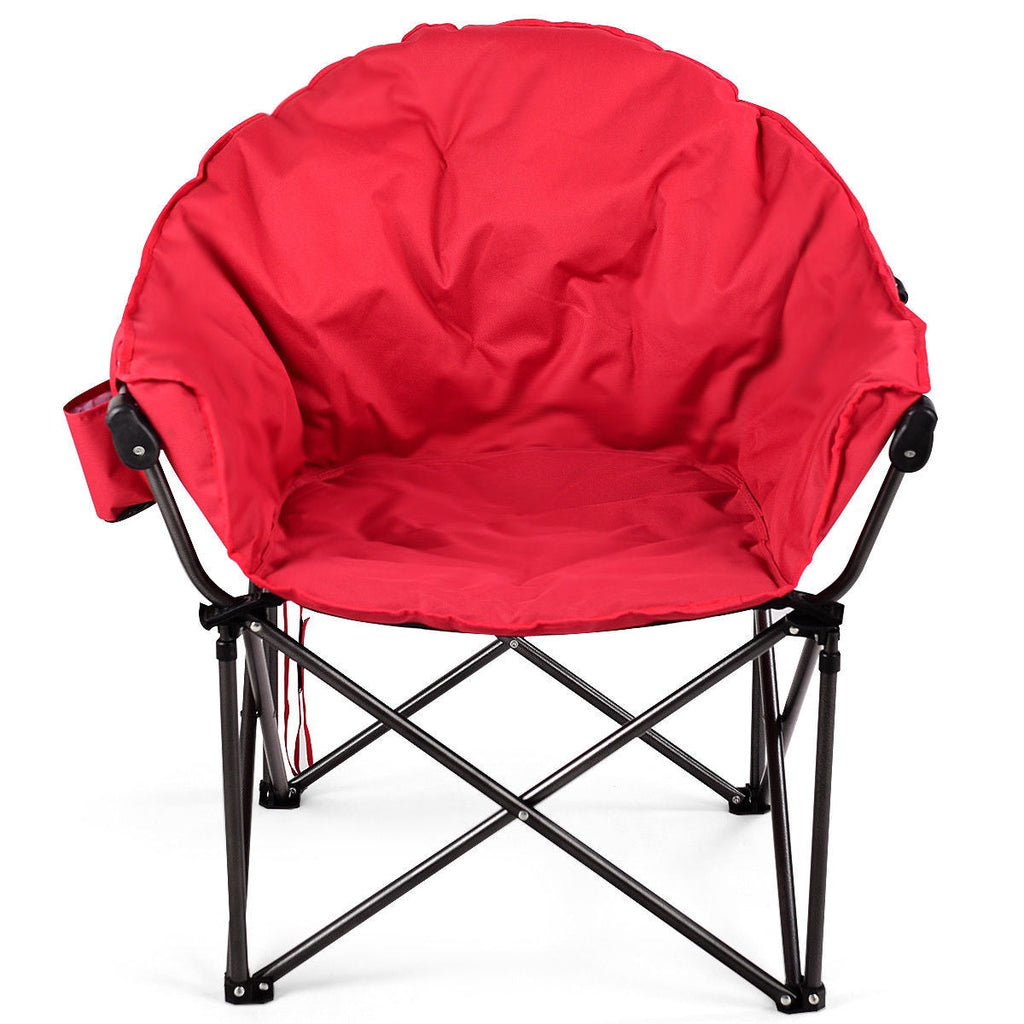 Oversized Folding Camping Moon Chair with Cup Holder