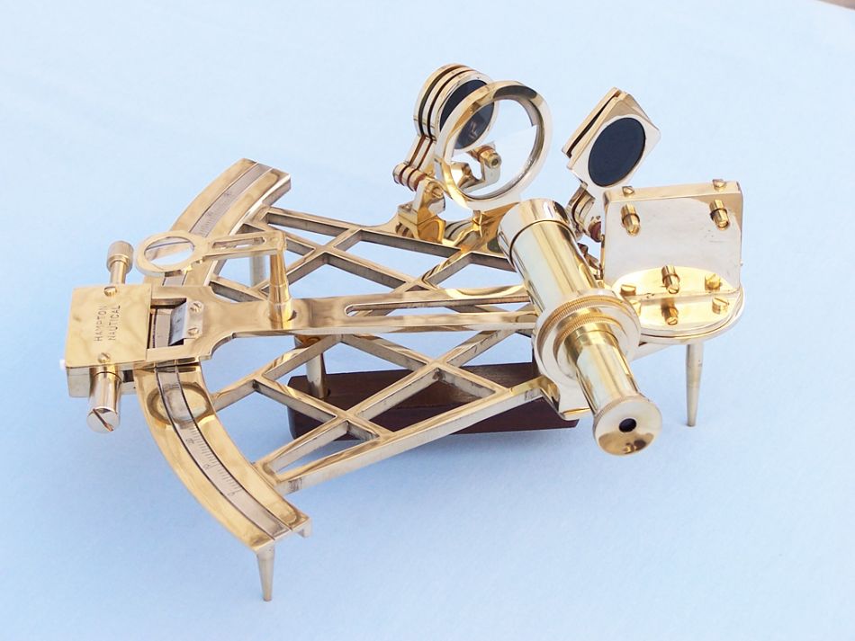 Admiral's Brass Sextant with Rosewood Box 12""