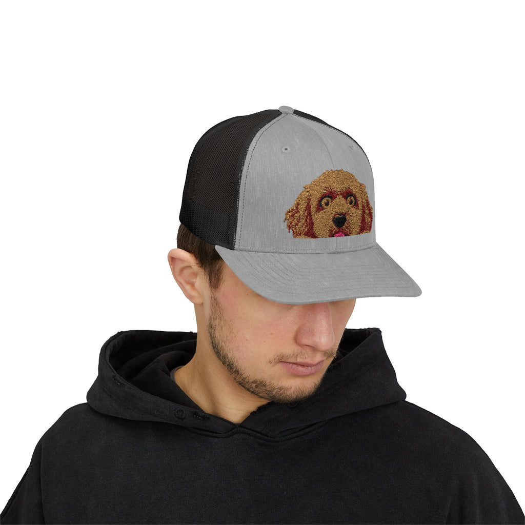 Funny Goldendoodle Puppy Embroidered Trucker Cap