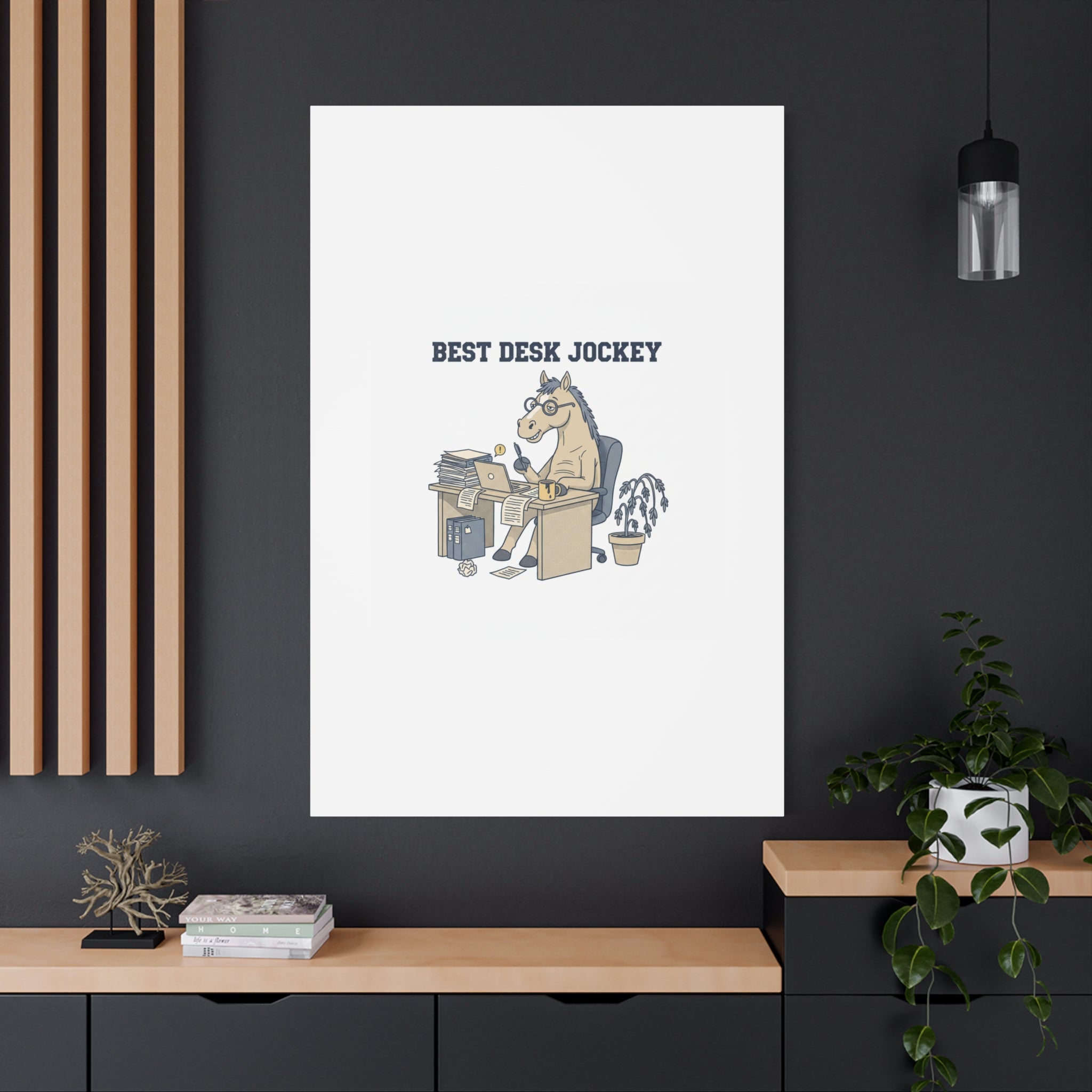 Best Desk Jockey Canvas, Workhorse Office Art | Corporate Burnout Parody