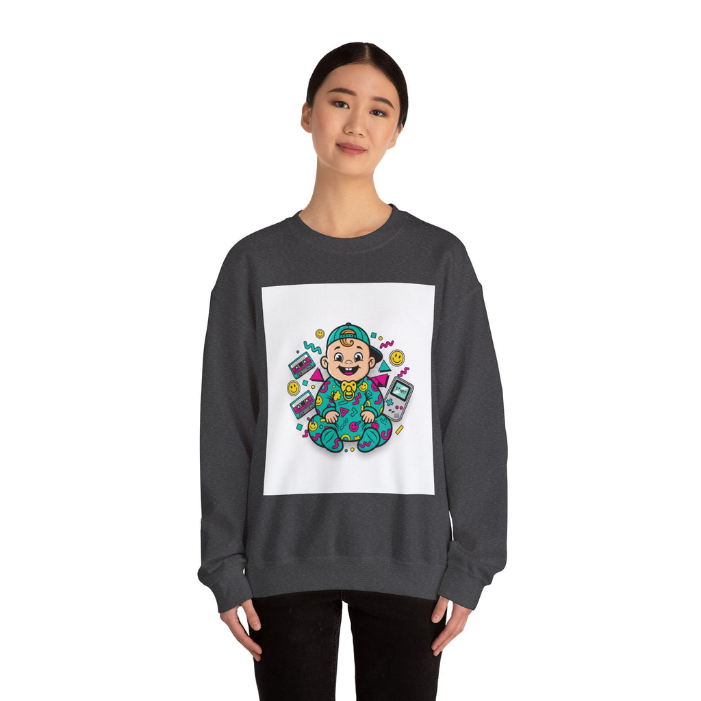 Retro Gamer Baby Crewneck Sweatshirt — Cute Arcade Controller Design