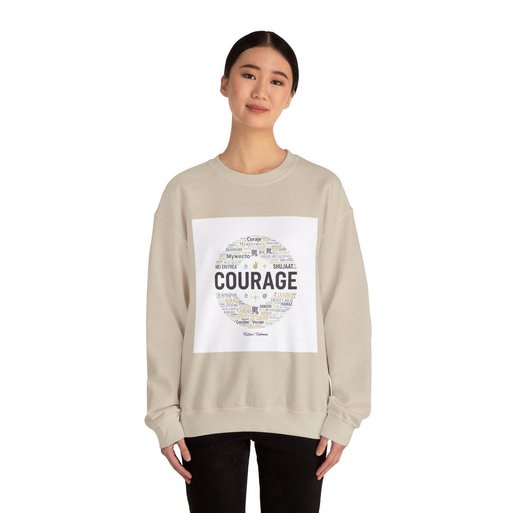 Courage wordcloud Sweatshirt | Fresh Start minimal renewal apparel