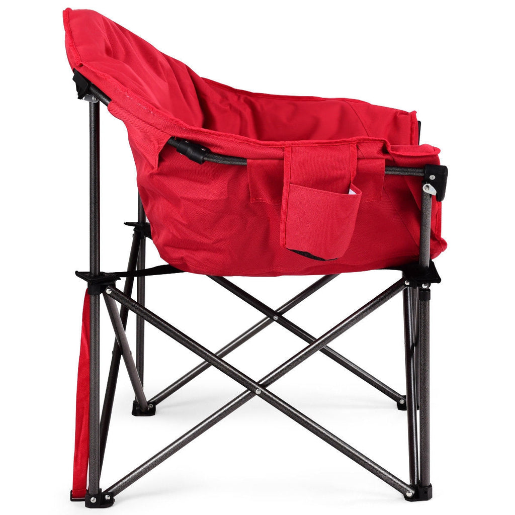 Oversized Folding Camping Moon Chair with Cup Holder