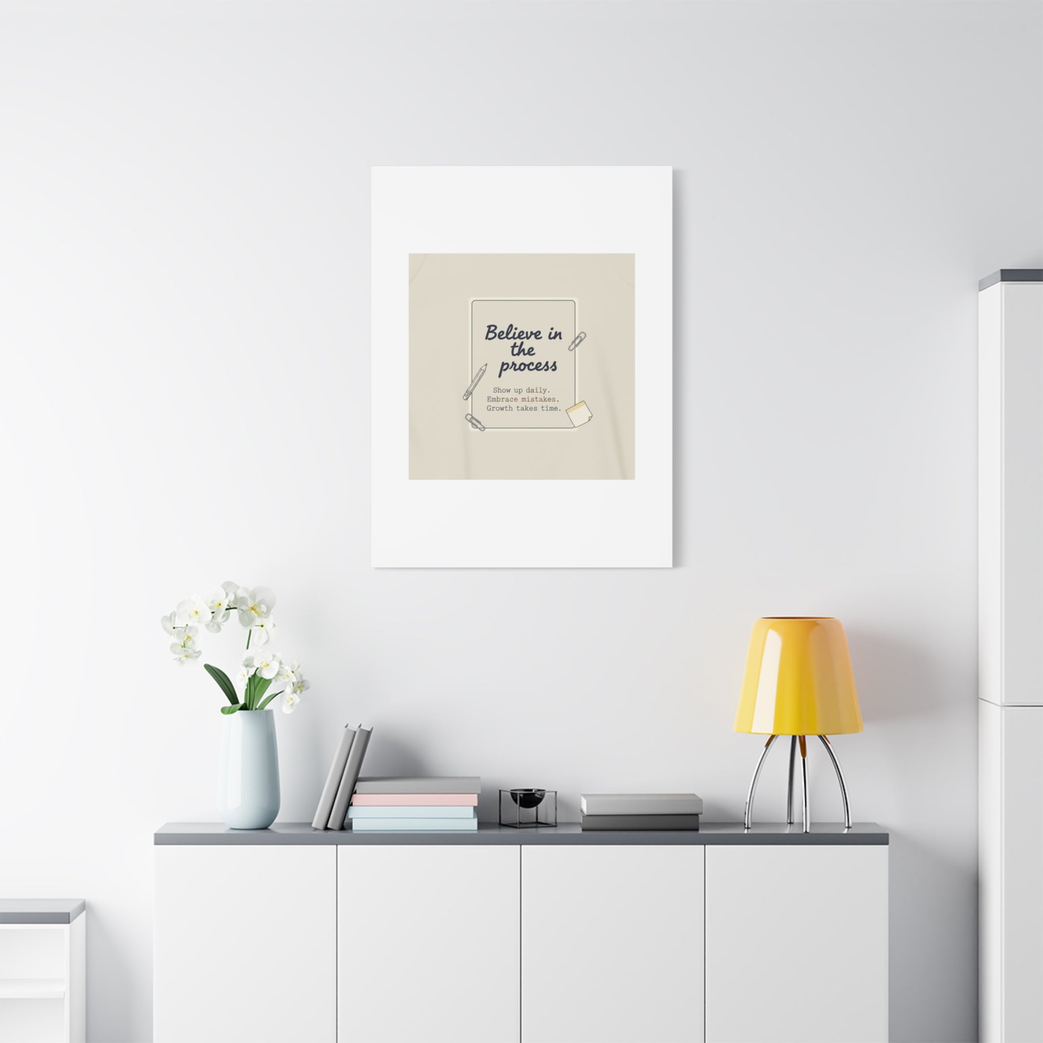 Believe in the Process Canvas | analogue note to self, handwritten reminder décor