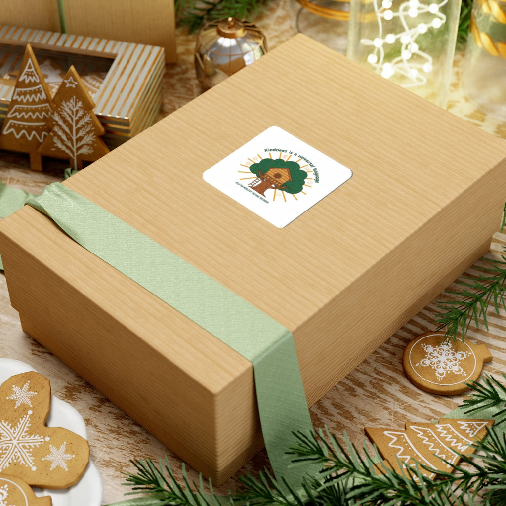 Kindness Is a Universal Language Sticker | Eco Humor, Treehouse Illustration