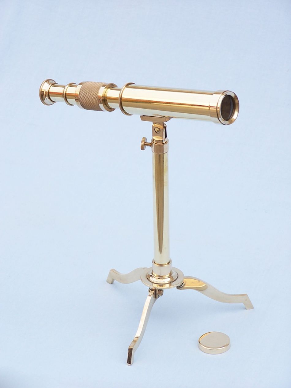 Solid Brass Telescope on Stand 17""