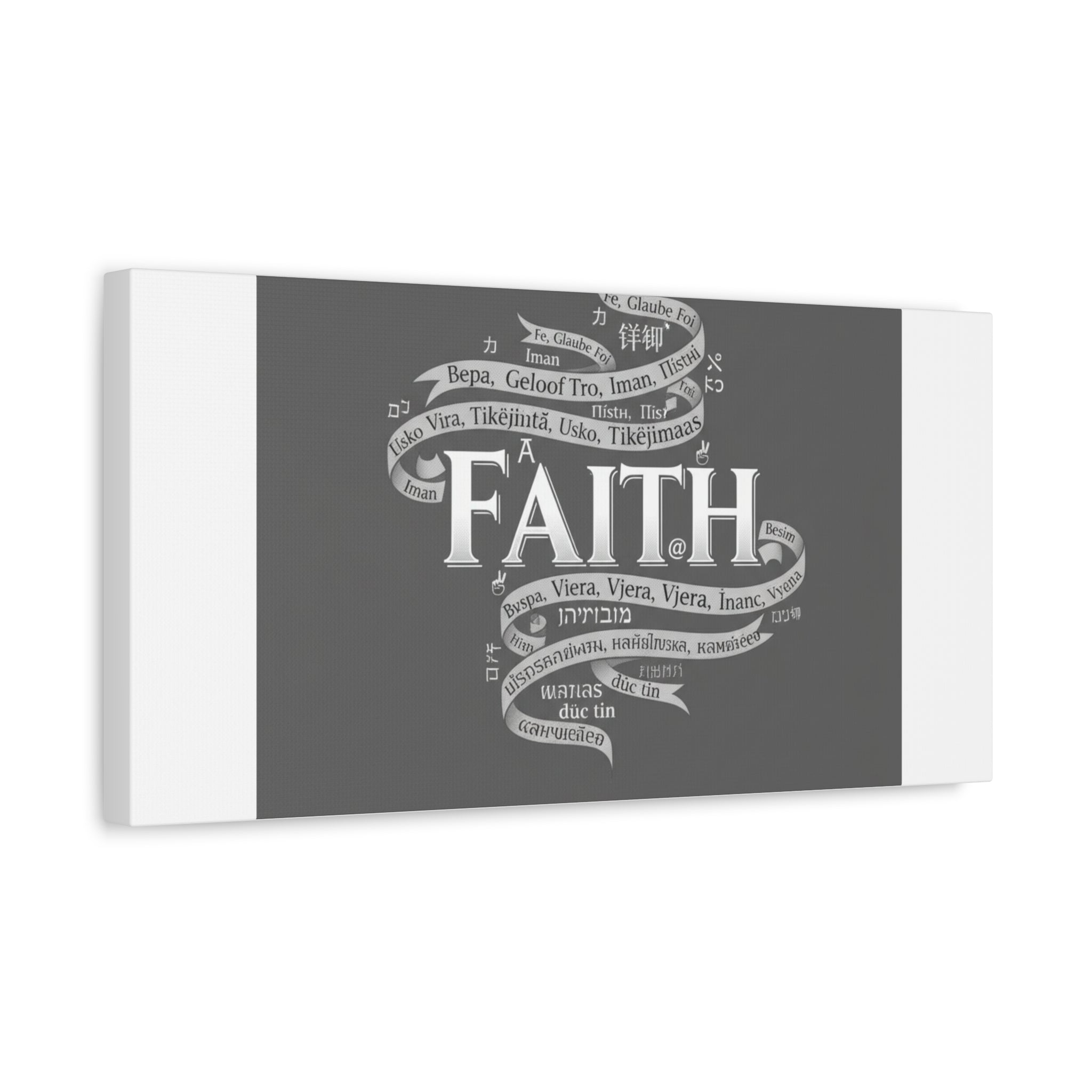 handwritten faith ribbon Canvas | sketch aesthetic, doodle design