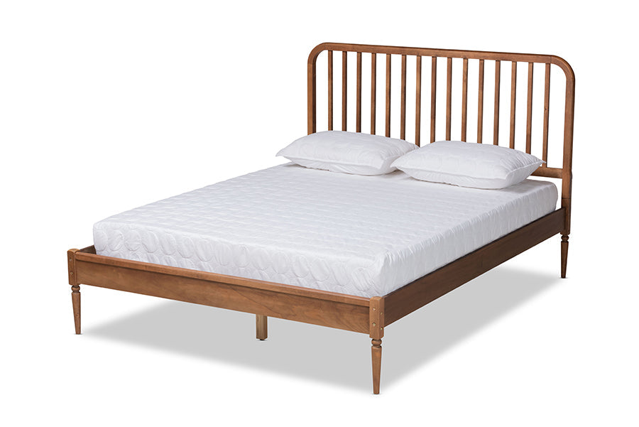 Baxton Studio Neilan Modern and Contemporary Walnut Brown Finished Wood King Size Platform Bed