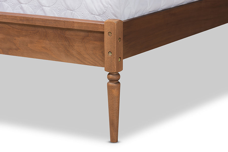 Baxton Studio Neilan Modern and Contemporary Walnut Brown Finished Wood Queen Size Platform Bed