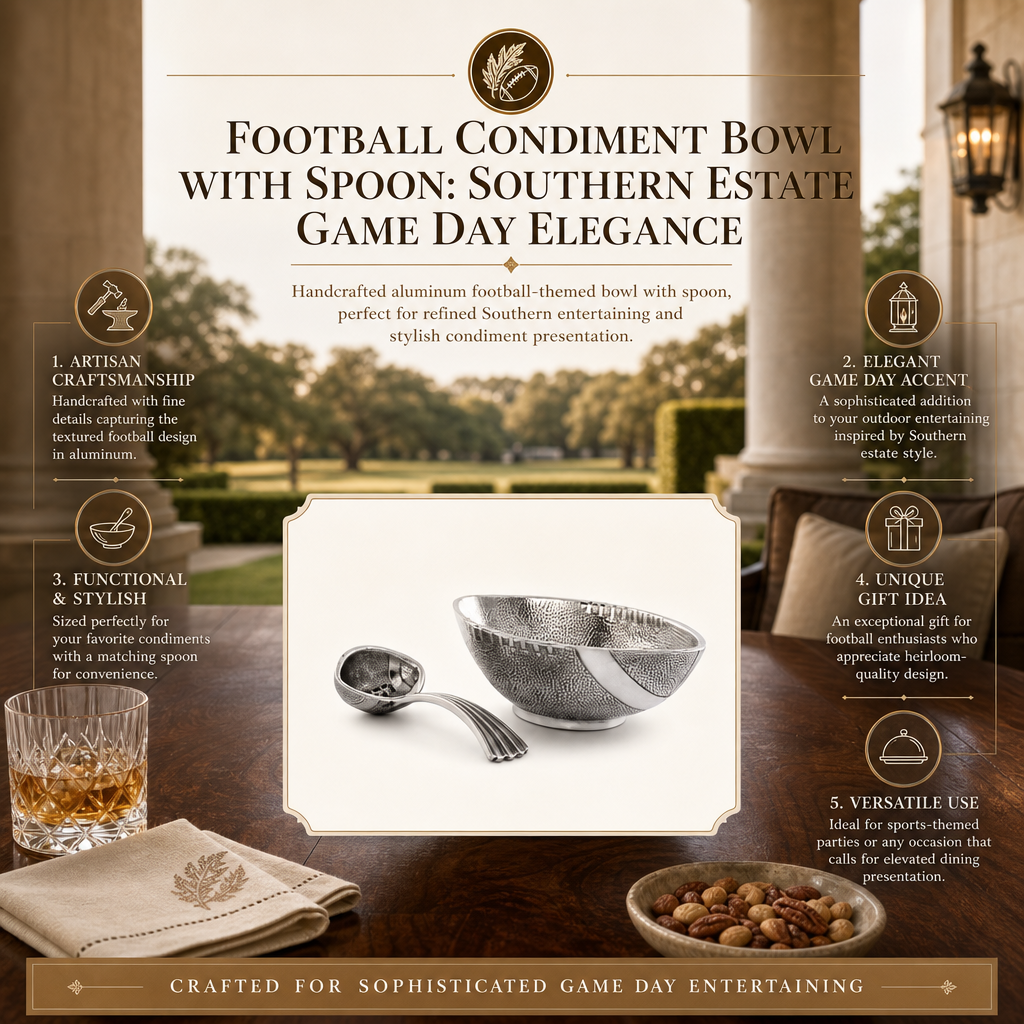 Football Condiment Bowl with Spoon