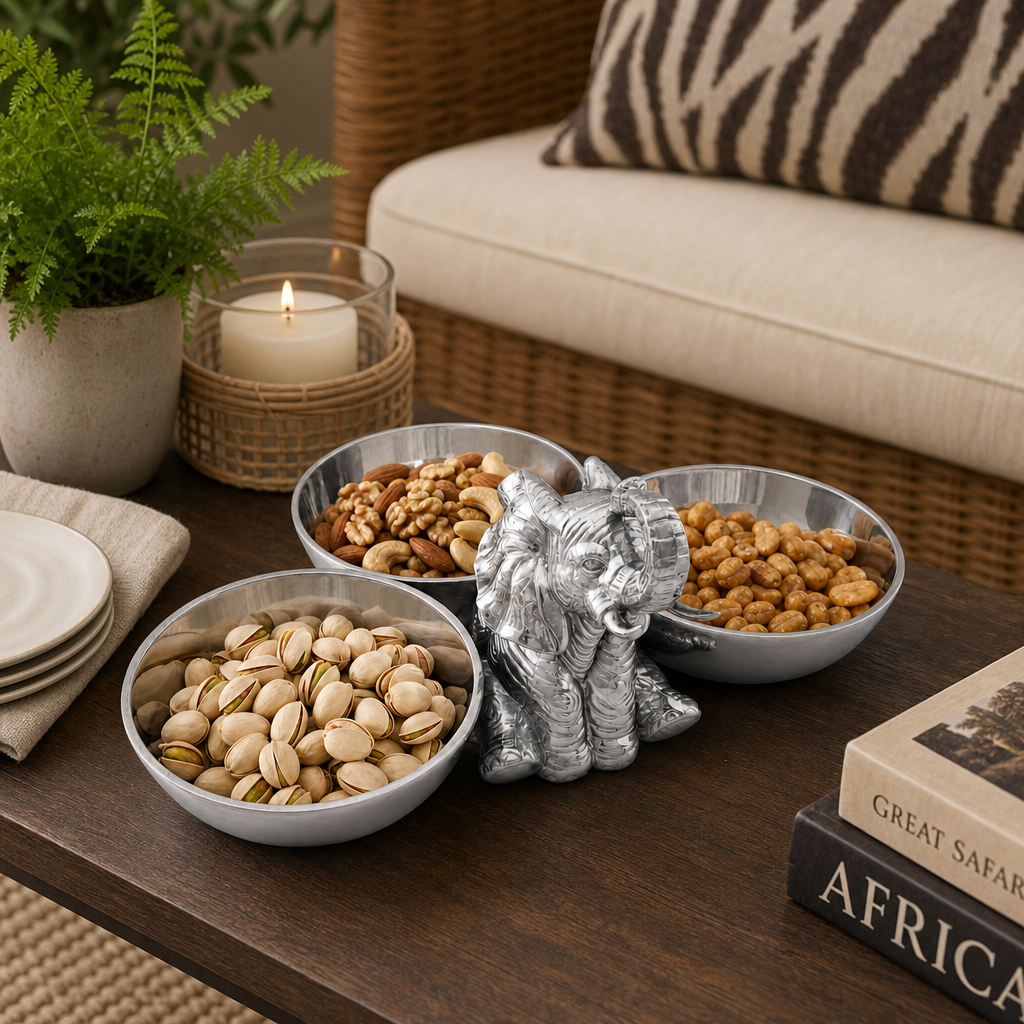 Elephant Three-Bowl Server