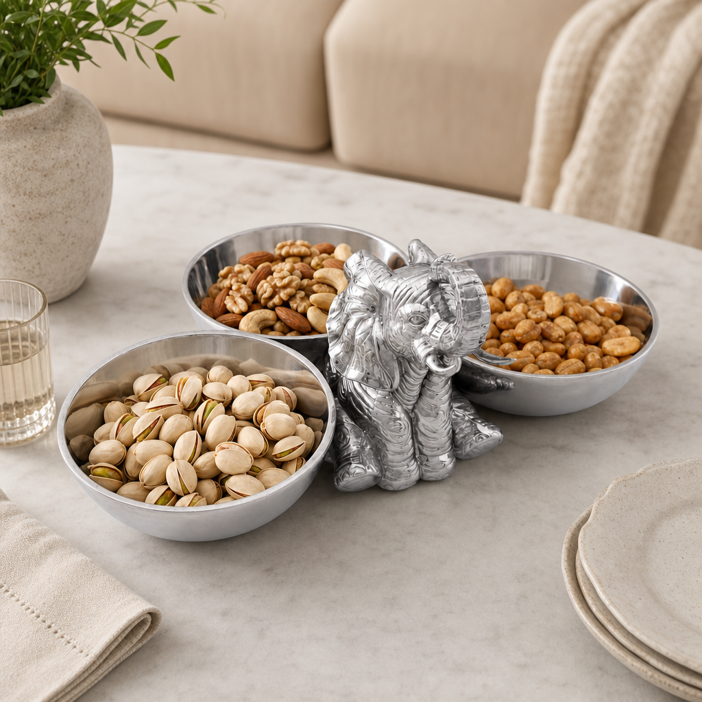 Elephant Three-Bowl Server