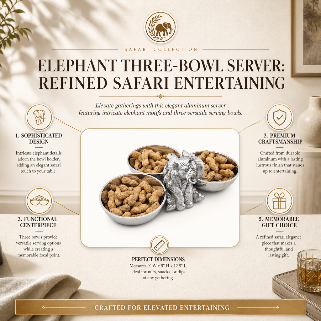 Elephant Three-Bowl Server