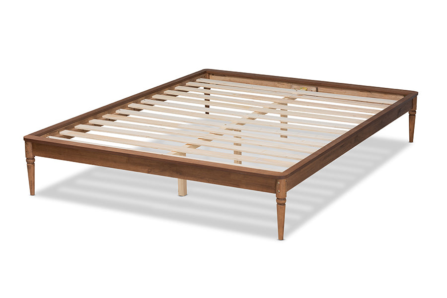 Baxton Studio Tallis Classic and Traditional Walnut Brown Finished Wood King Size Bed Frame