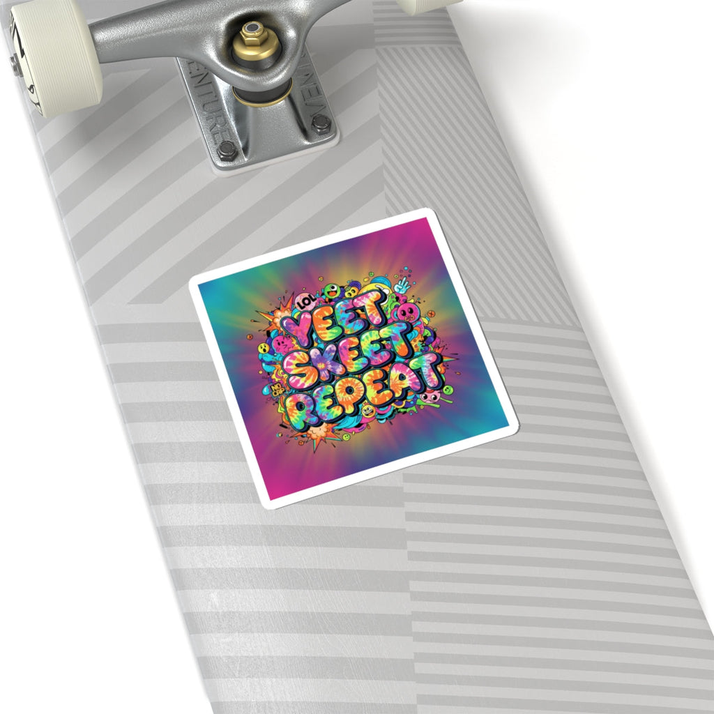 Yeet Skeet Repeat Kiss-Cut Stickers | Slogan & Glitch Graphic