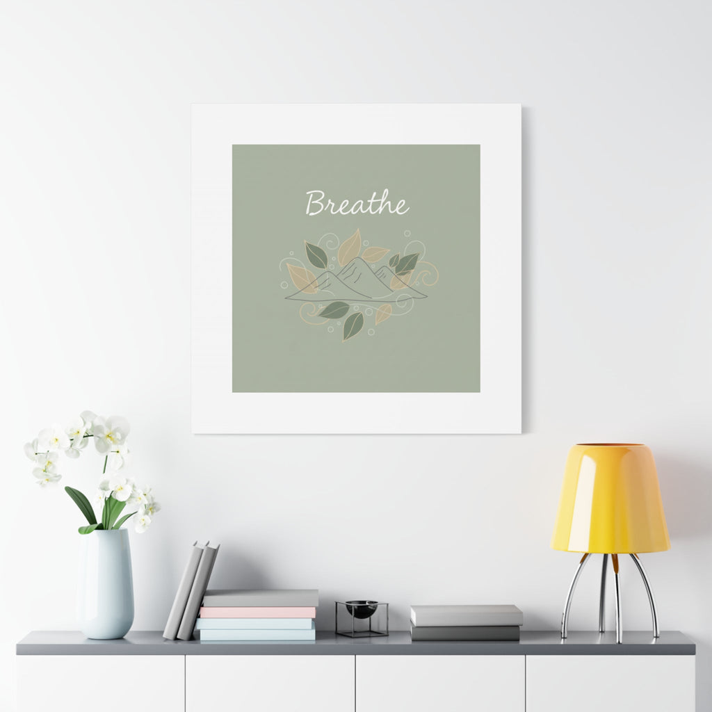 Breathe Mountain Line Canvas | Nature Symbols, Minimal Forest Wall Art