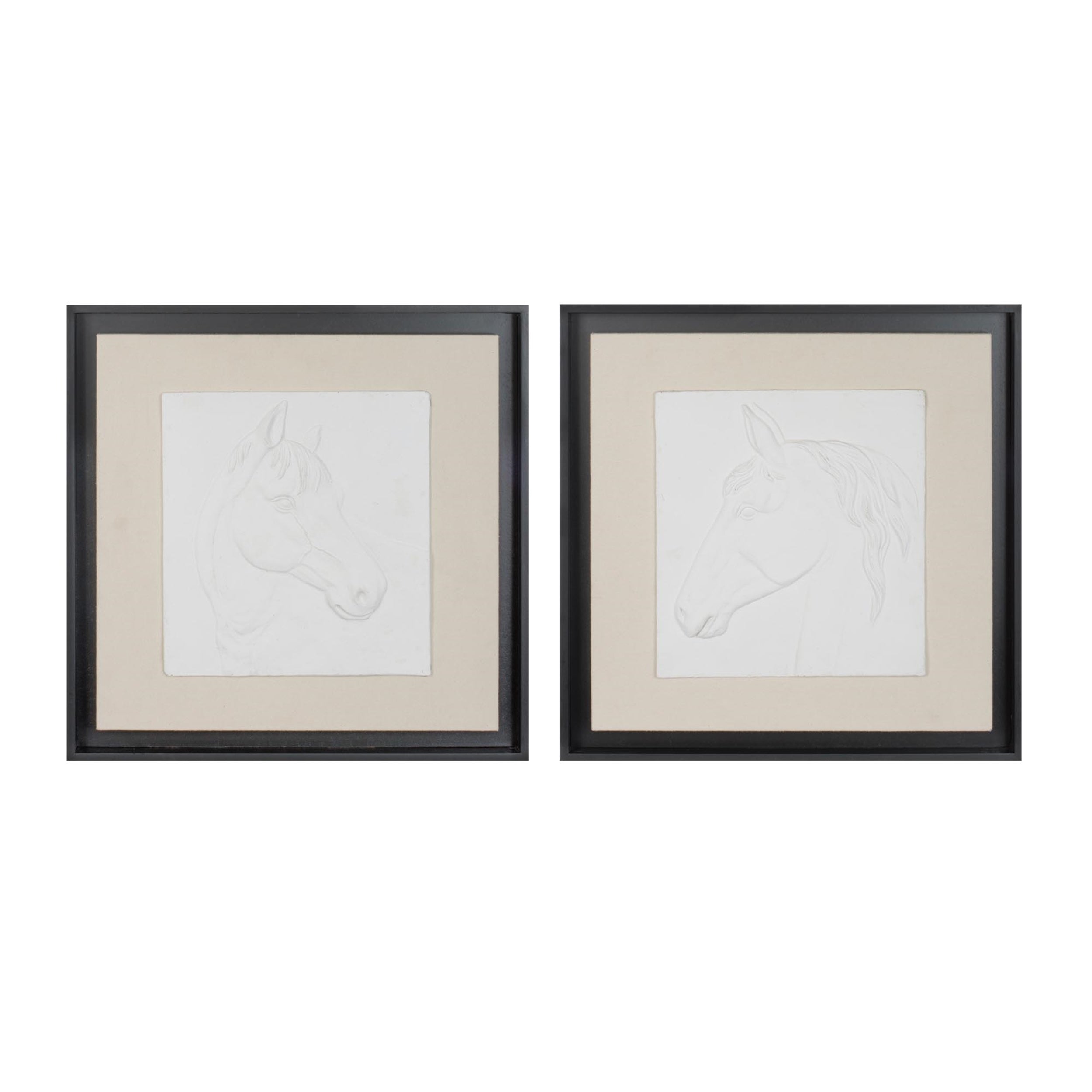 Framed Horse Wall Plaque (Set of 2)