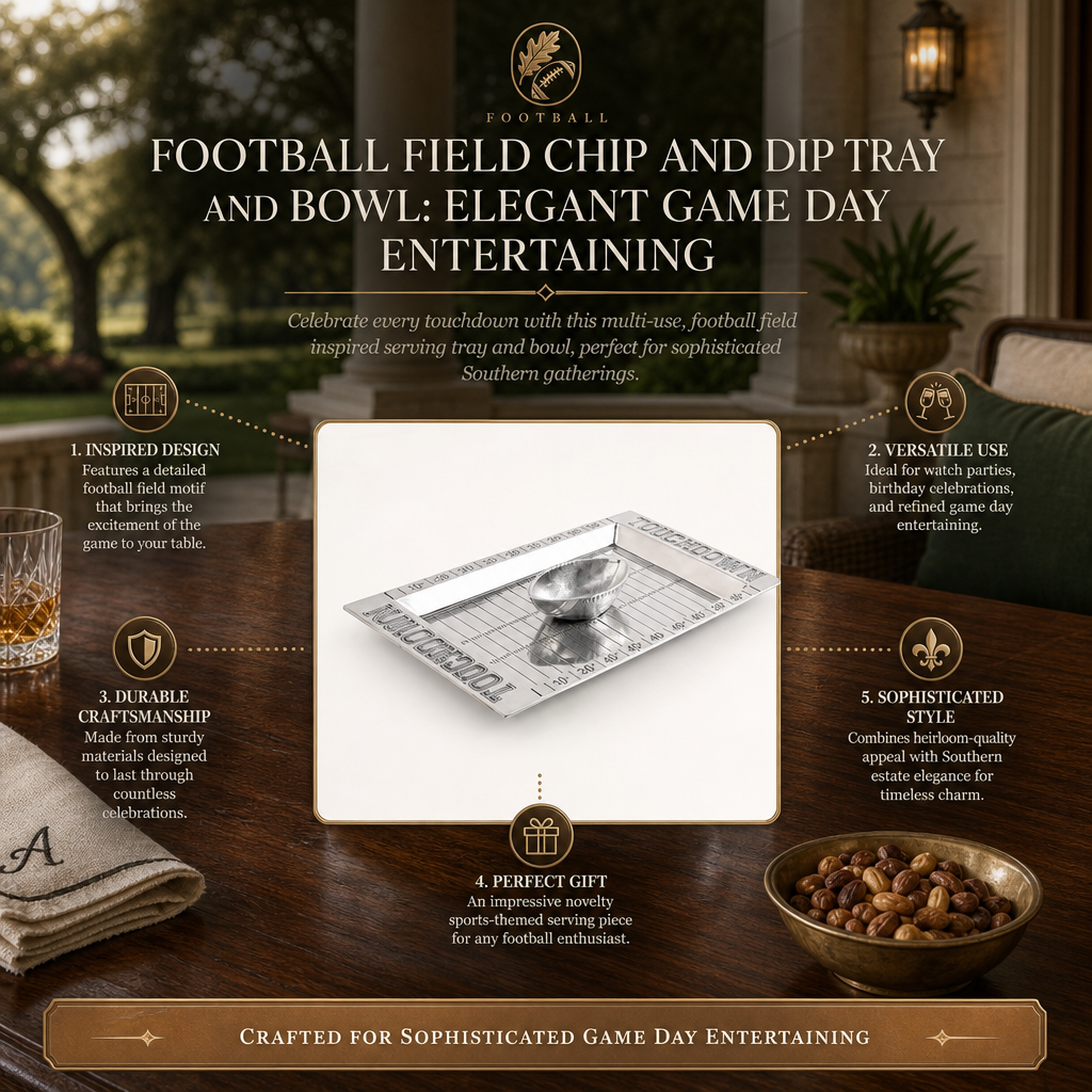 Football Field Chip and Dip Tray and Bowl