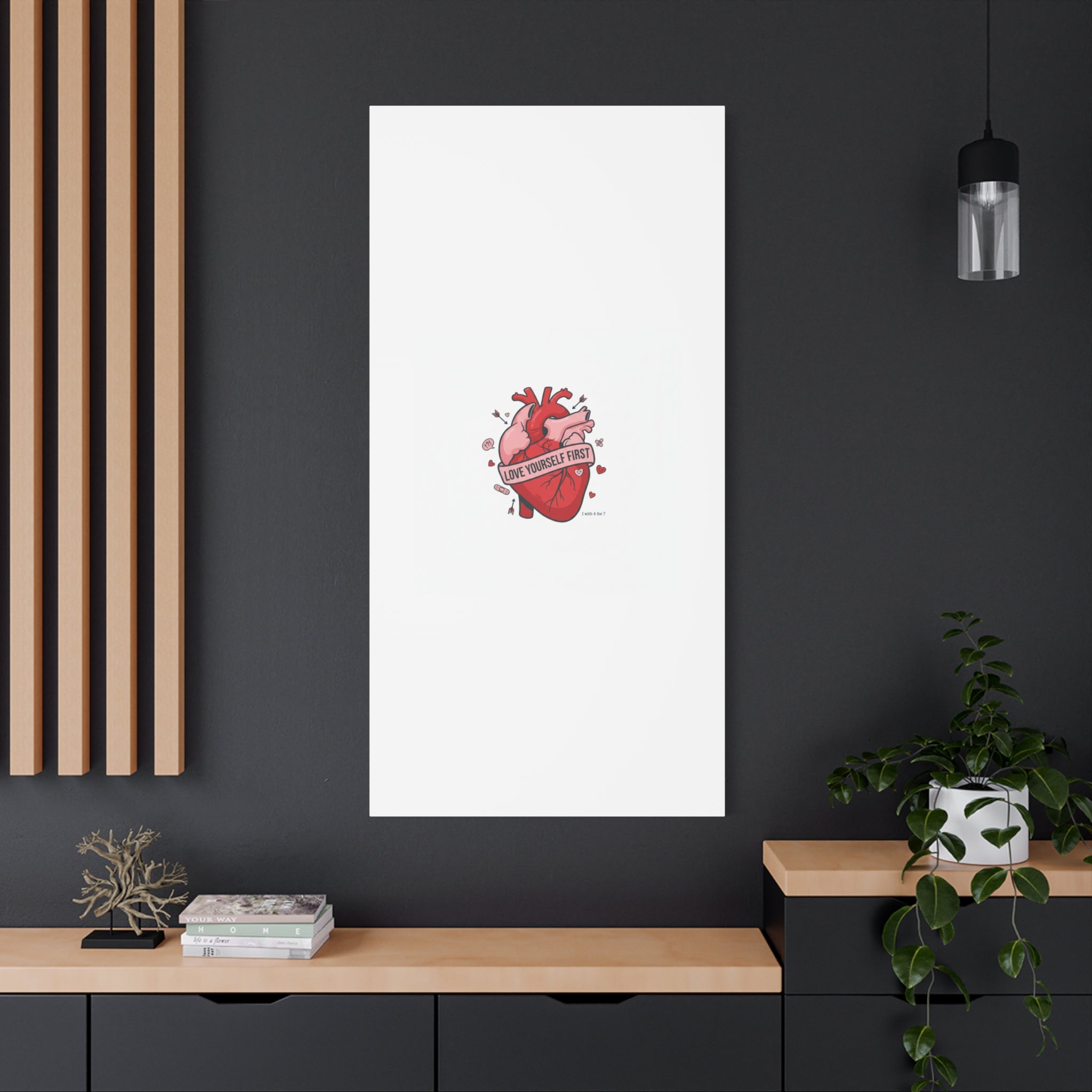 Love Yourself First Canvas, Hearts-with-a-Twist, Anti-Valentine Art