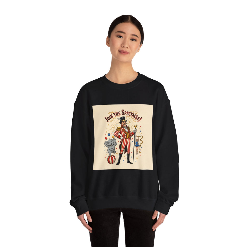 "Join the Spectacle" Vintage Circus Crewneck | Retro Ringmaster Sweatshirt