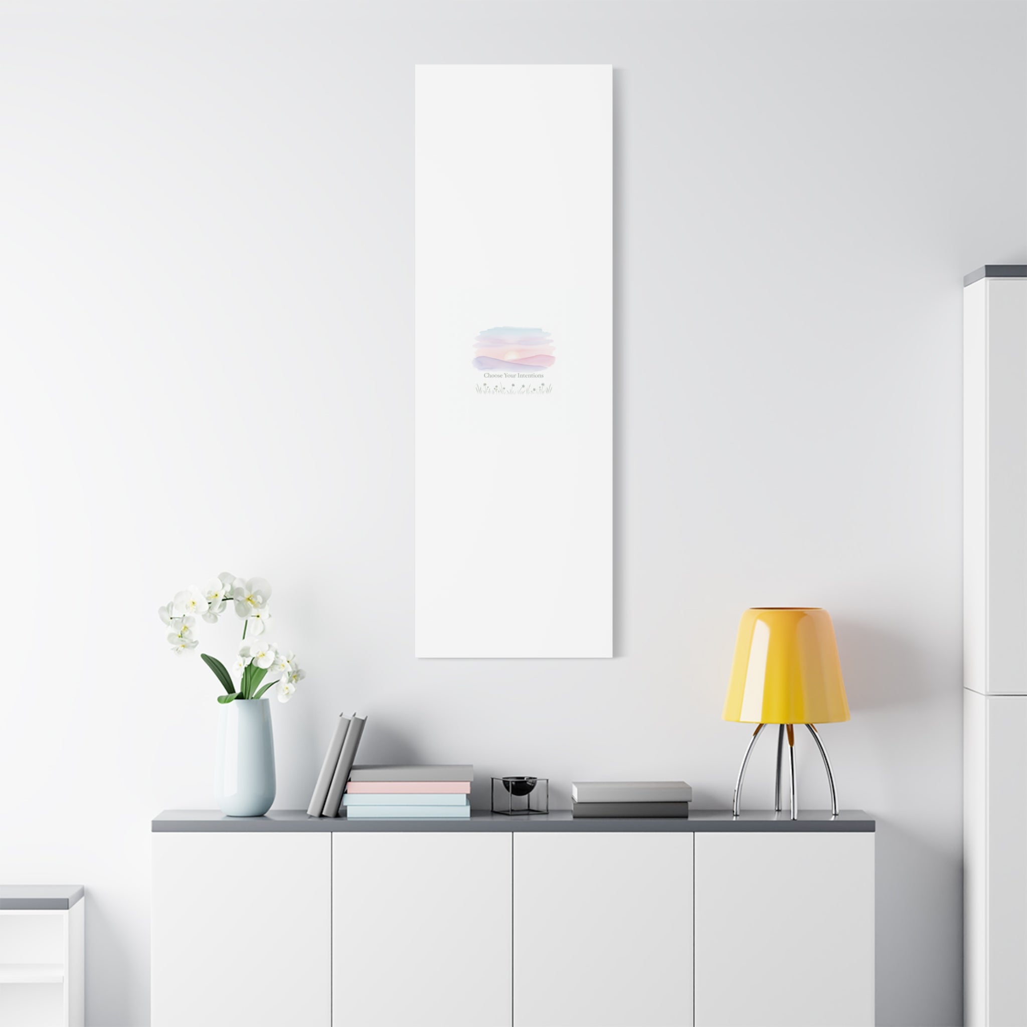 Choose Your Intentions Canvas, soft wellness poster, pastel gradient mindfulness art
