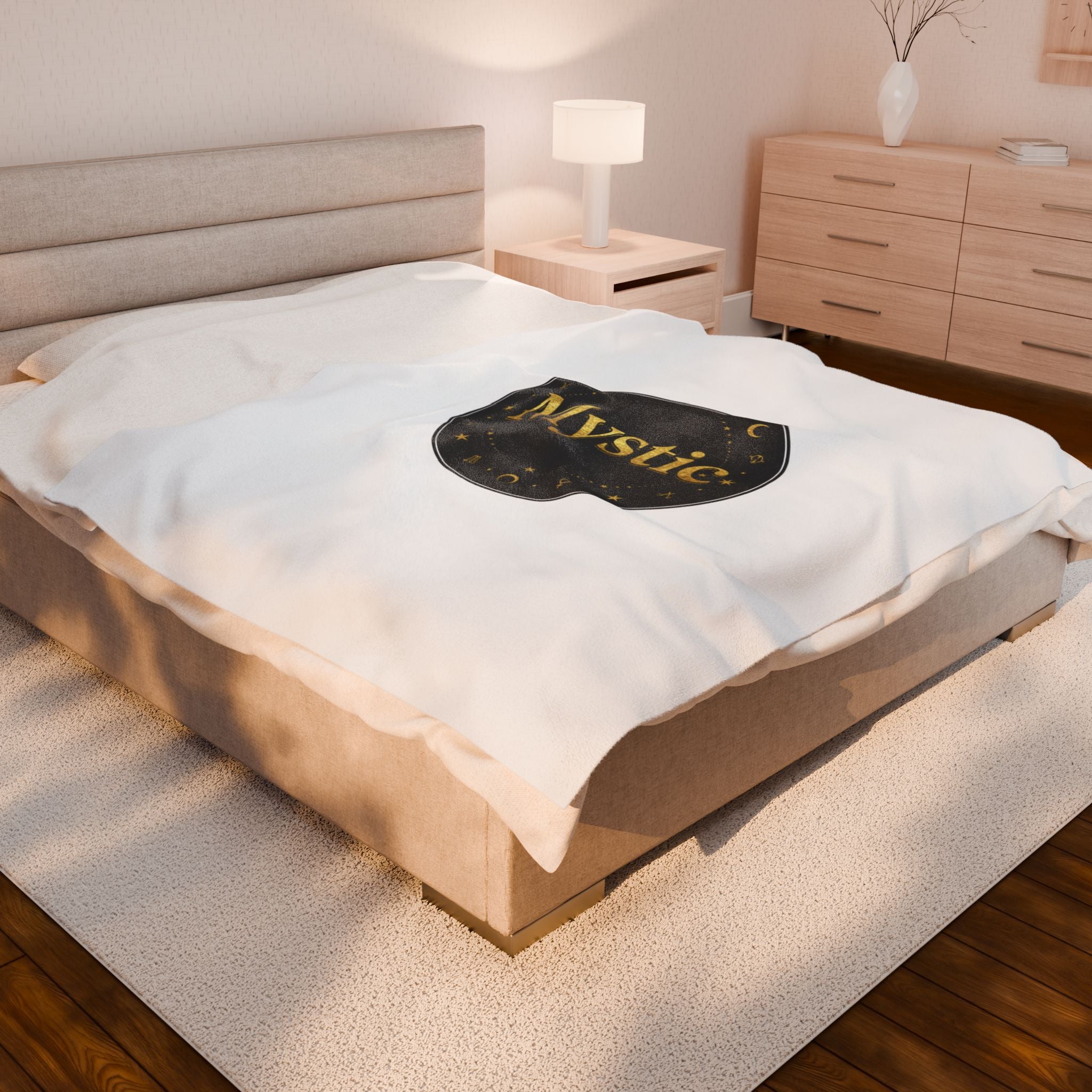 Mystic Circle, Velveteen Plush Blanket | Tarot & Occult Typography