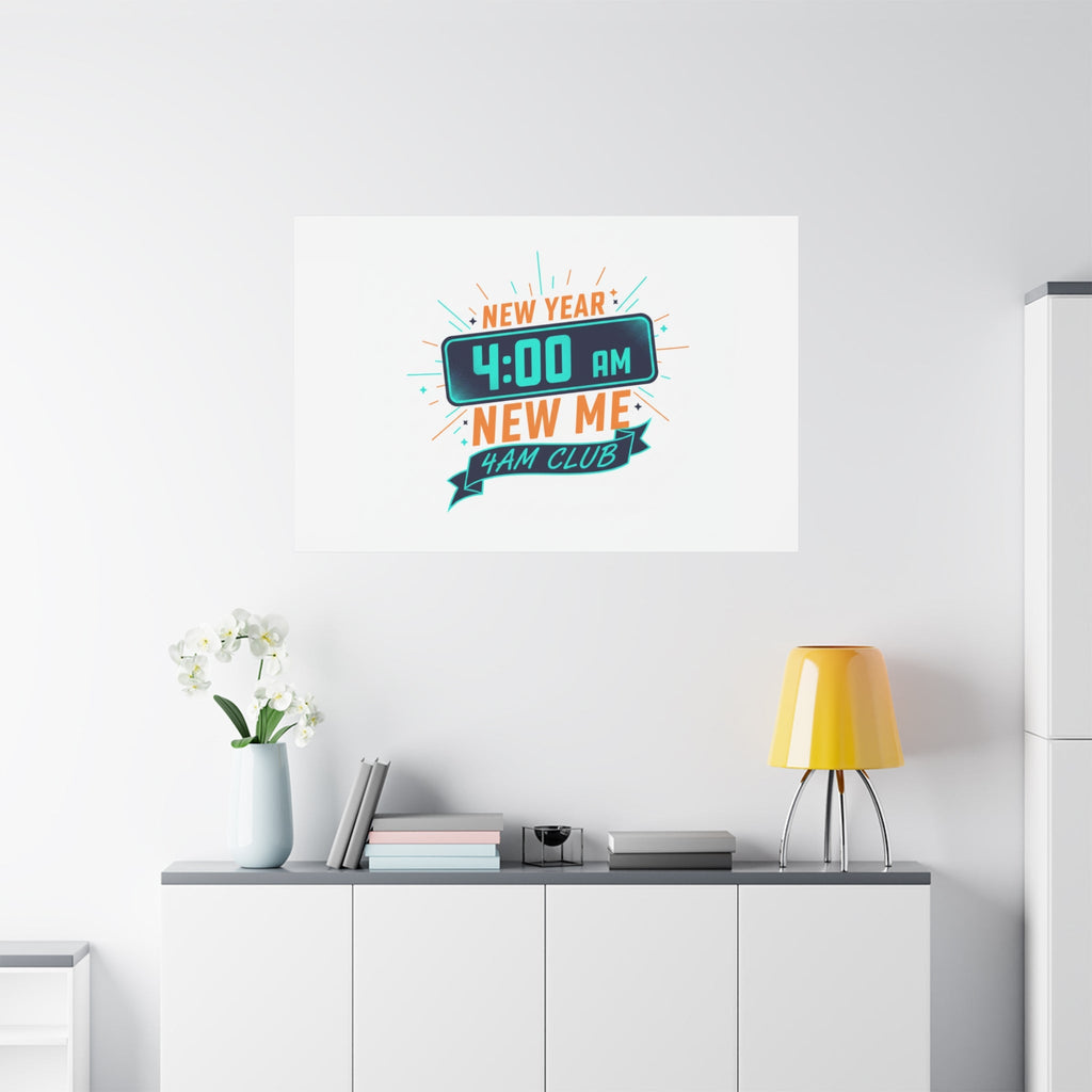 4AM Club New Year Graphic Canvas | Holiday Party Novelty, Festive New Year Decor