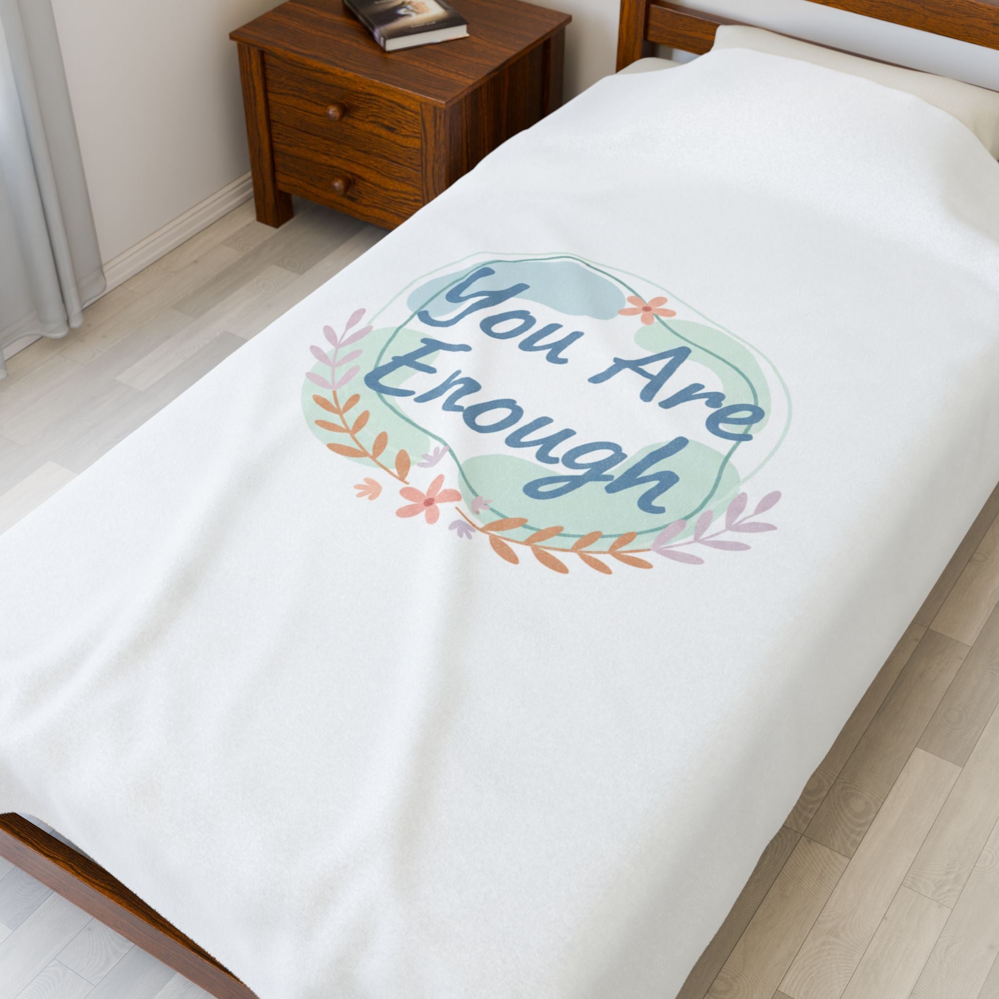 You Are Enough Plush Blanket | Mental Health, Self Care Affirmation