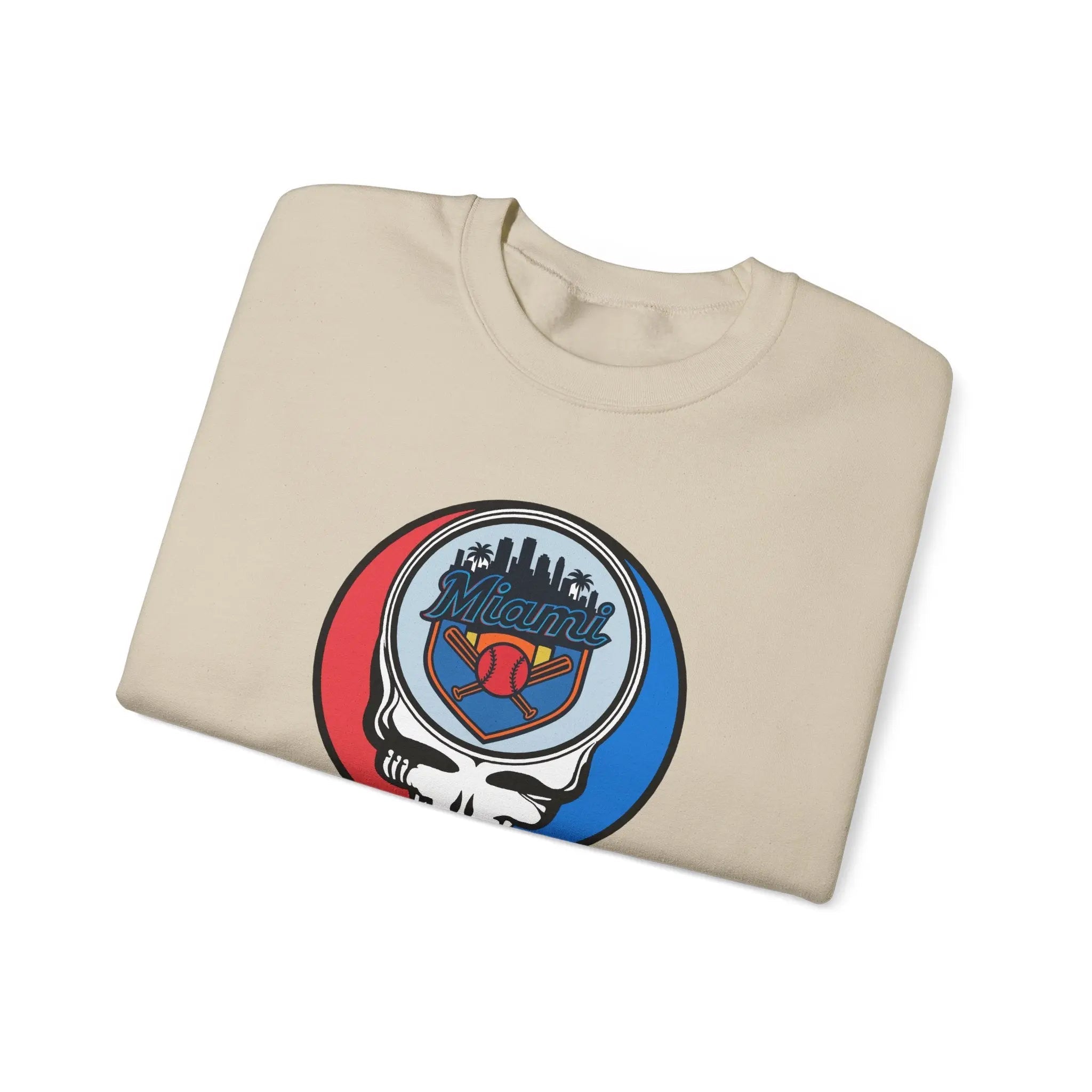 Miami Marlins Original Stealie Grateful Dead Crewneck Grateful Dead Sweatshirt