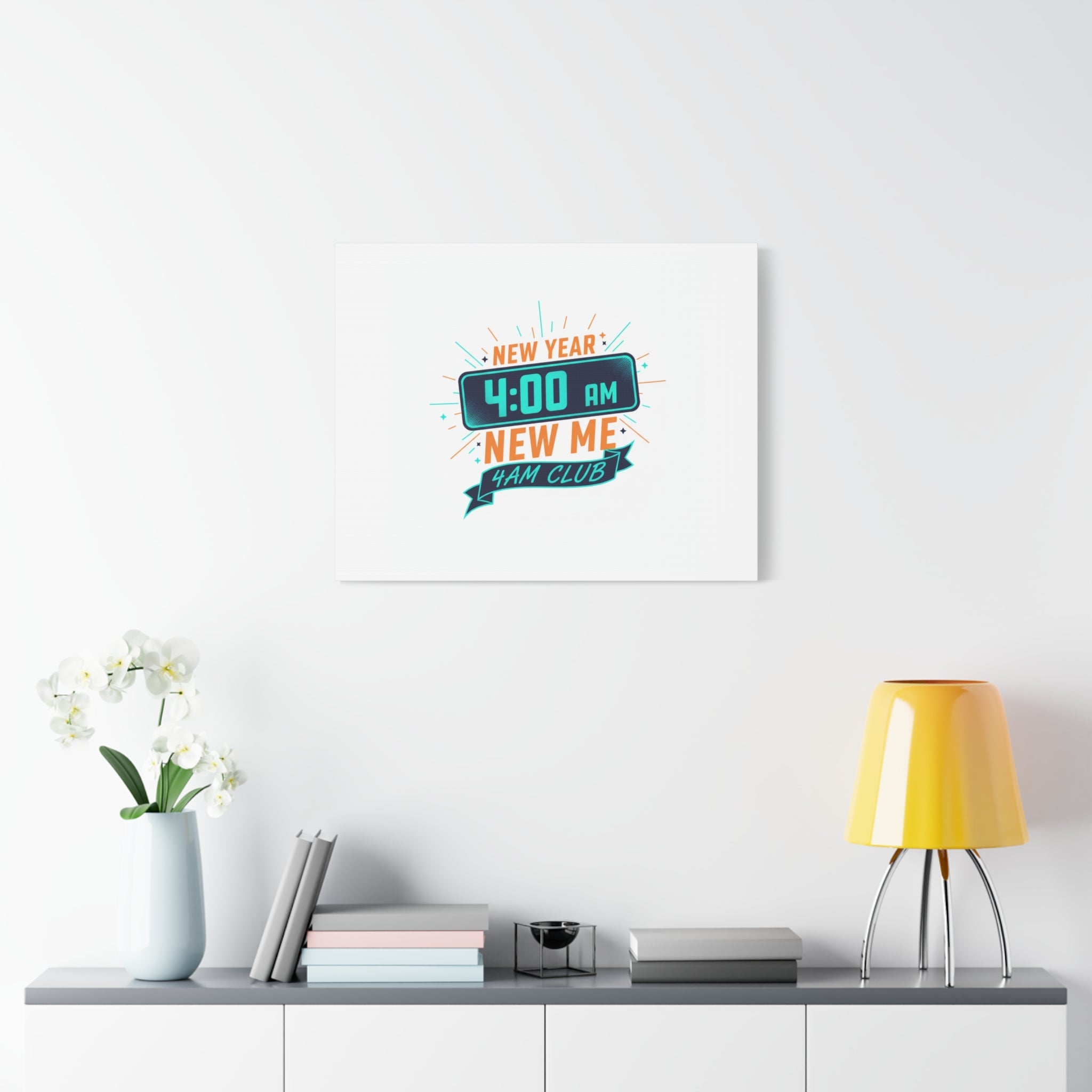 4AM Club New Year Graphic Canvas | Holiday Party Novelty, Festive New Year Decor