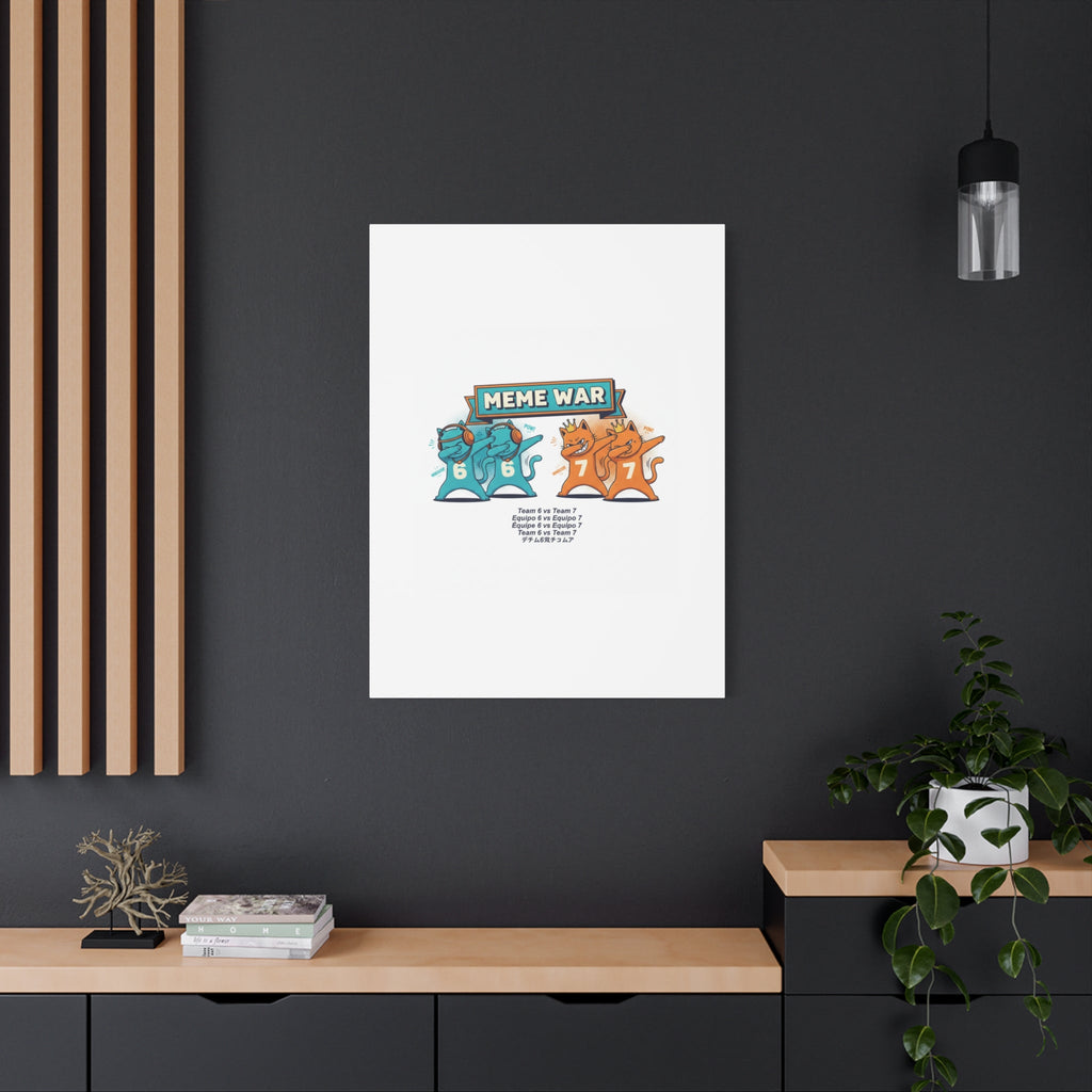 Meme War: Six vs. Seven Canvas Wall Art