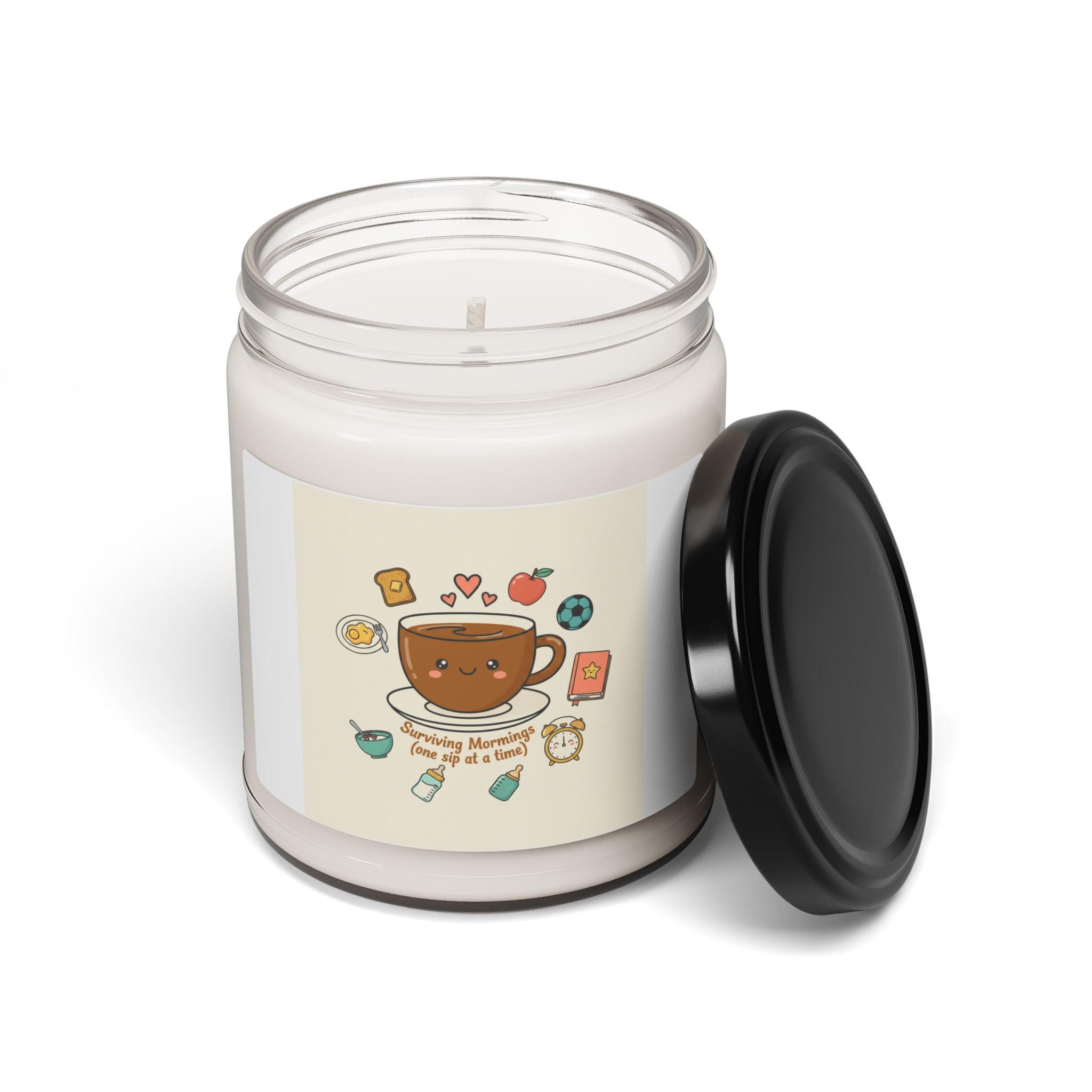 Morning Chaos Coffee Cup Candle | Scented Soy Candle, Parenting Morning Humor