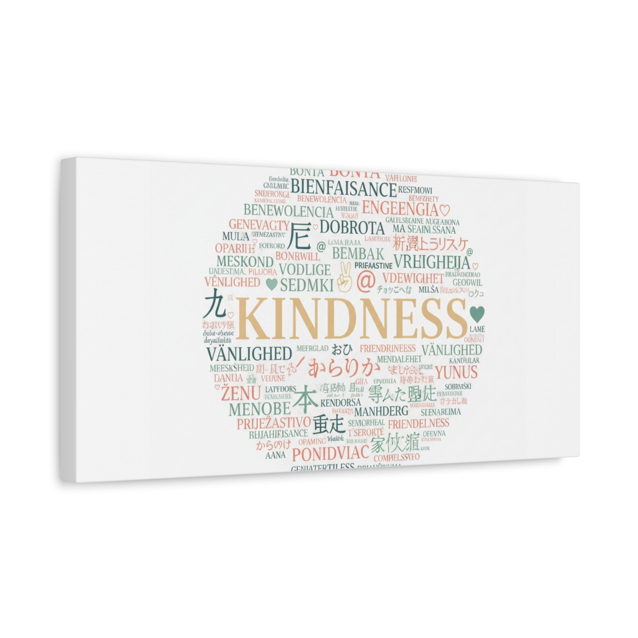 Kindness Word Cloud Canvas | Fresh Start Minimalist Wall Art