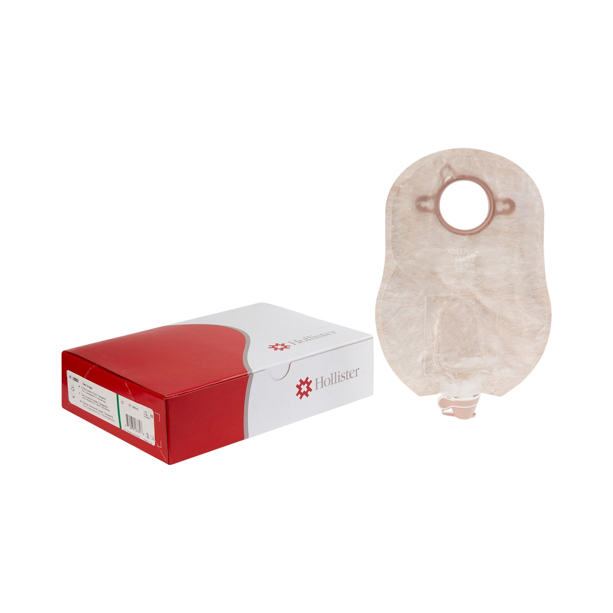New Image™ Two-Piece Transparent Urostomy Pouch, 44 mm Flange, Green Match 18902