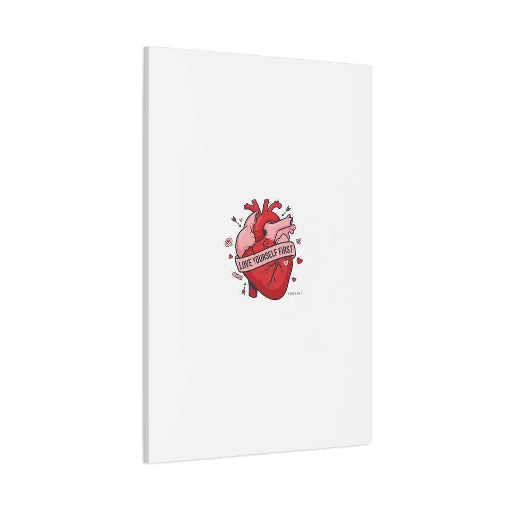 Love Yourself First Canvas, Hearts-with-a-Twist, Anti-Valentine Art