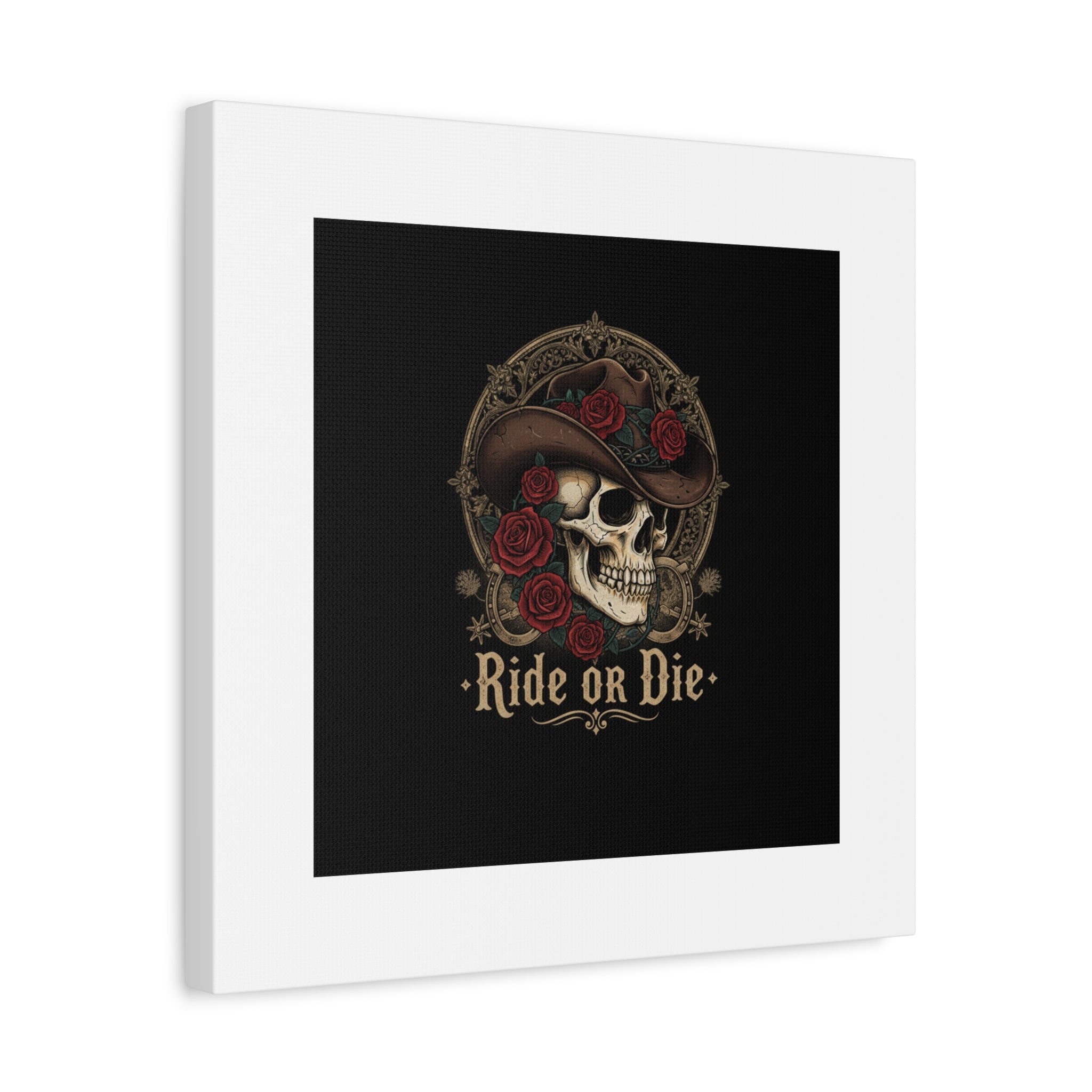 Ride or Die Skull Canvas | Western Skull Art, Gothic Americana