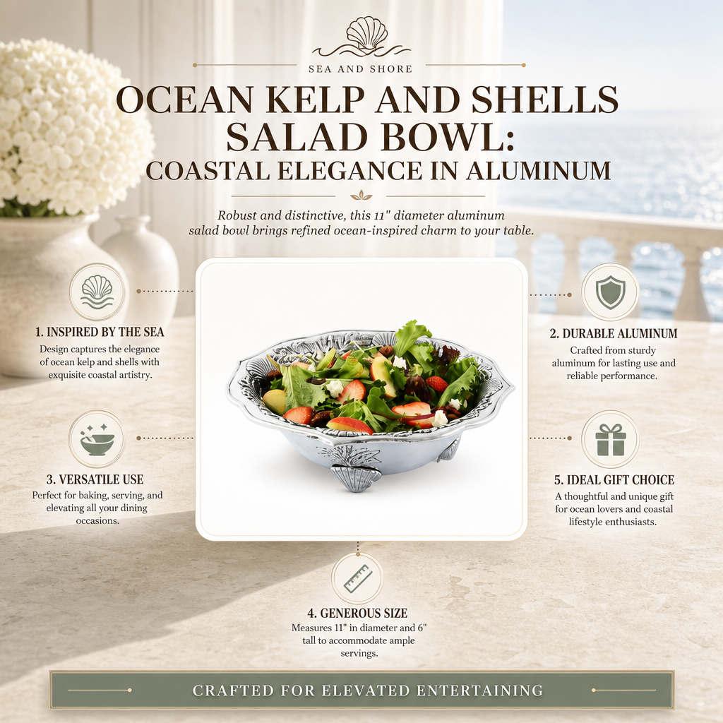 Ocean Kelp and Shells Salad Bowl