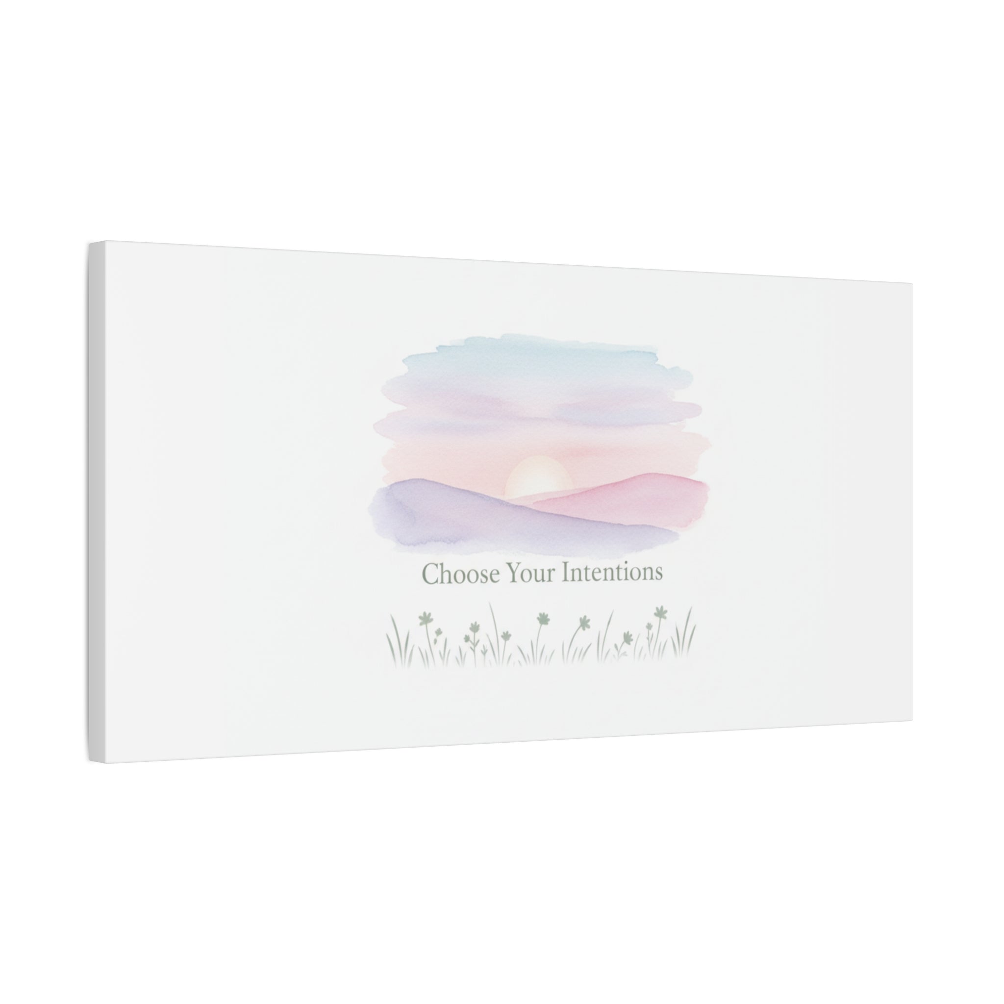 Choose Your Intentions Canvas, soft wellness poster, pastel gradient mindfulness art