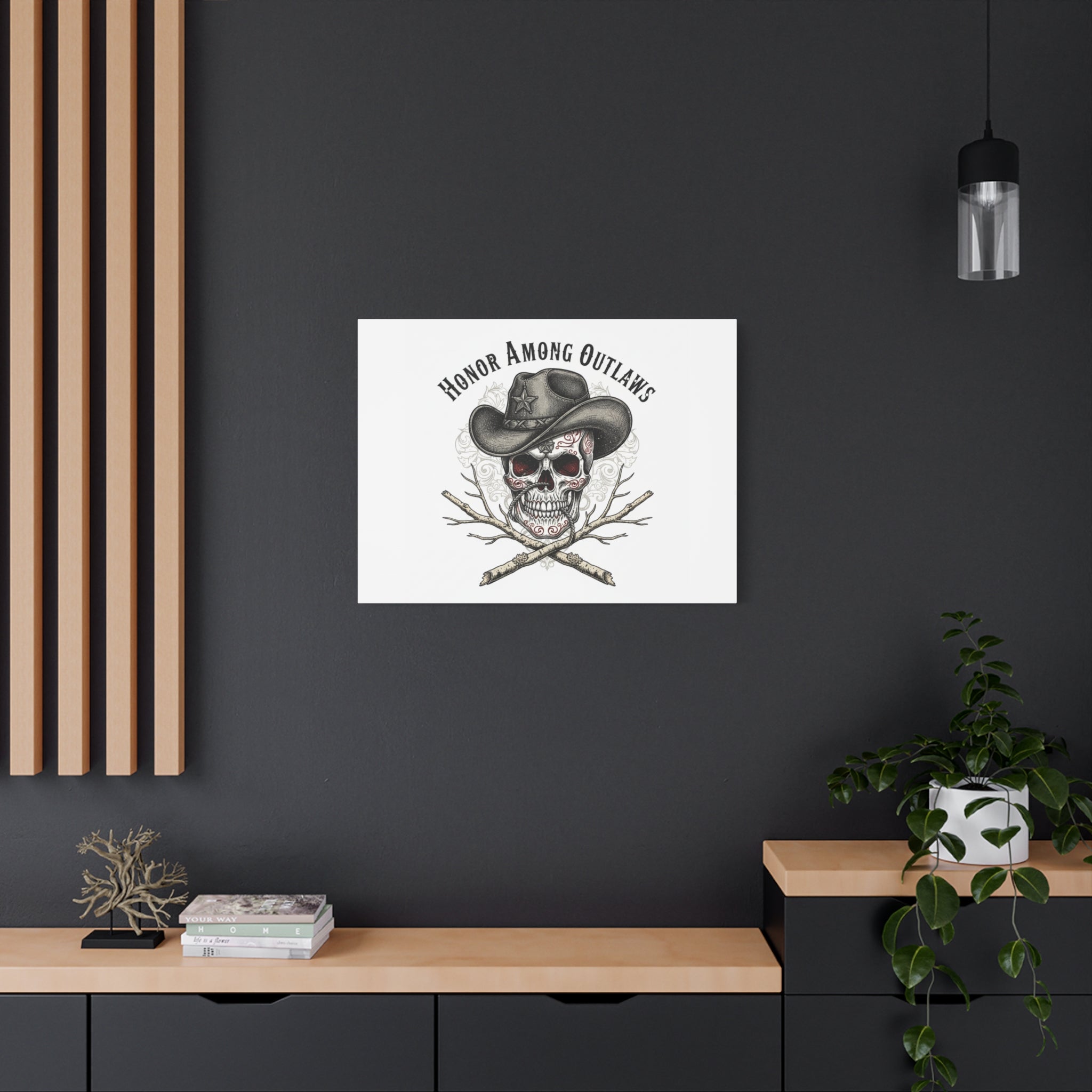 Honor Among Outlaws Canvas | Western Skull Art, Gothic Americana Desert Noir